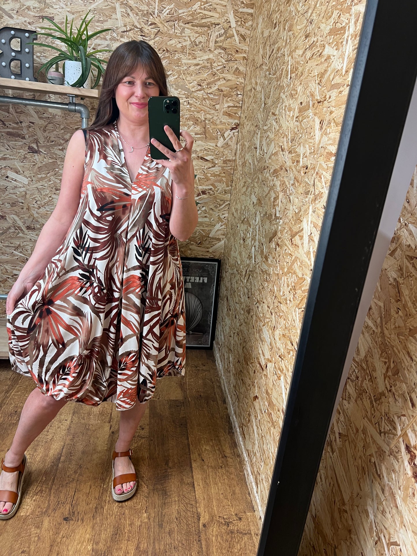 Palm Print Dress