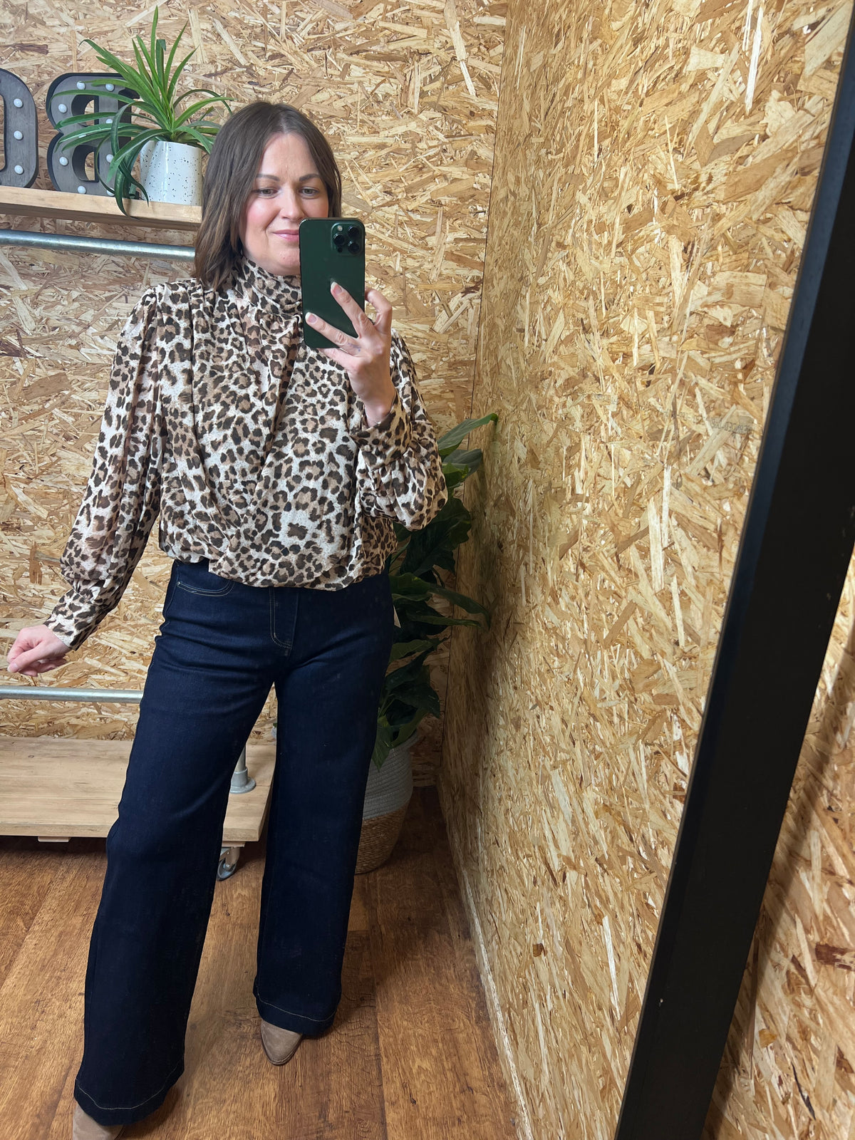 Leopard Tie Back Blouse