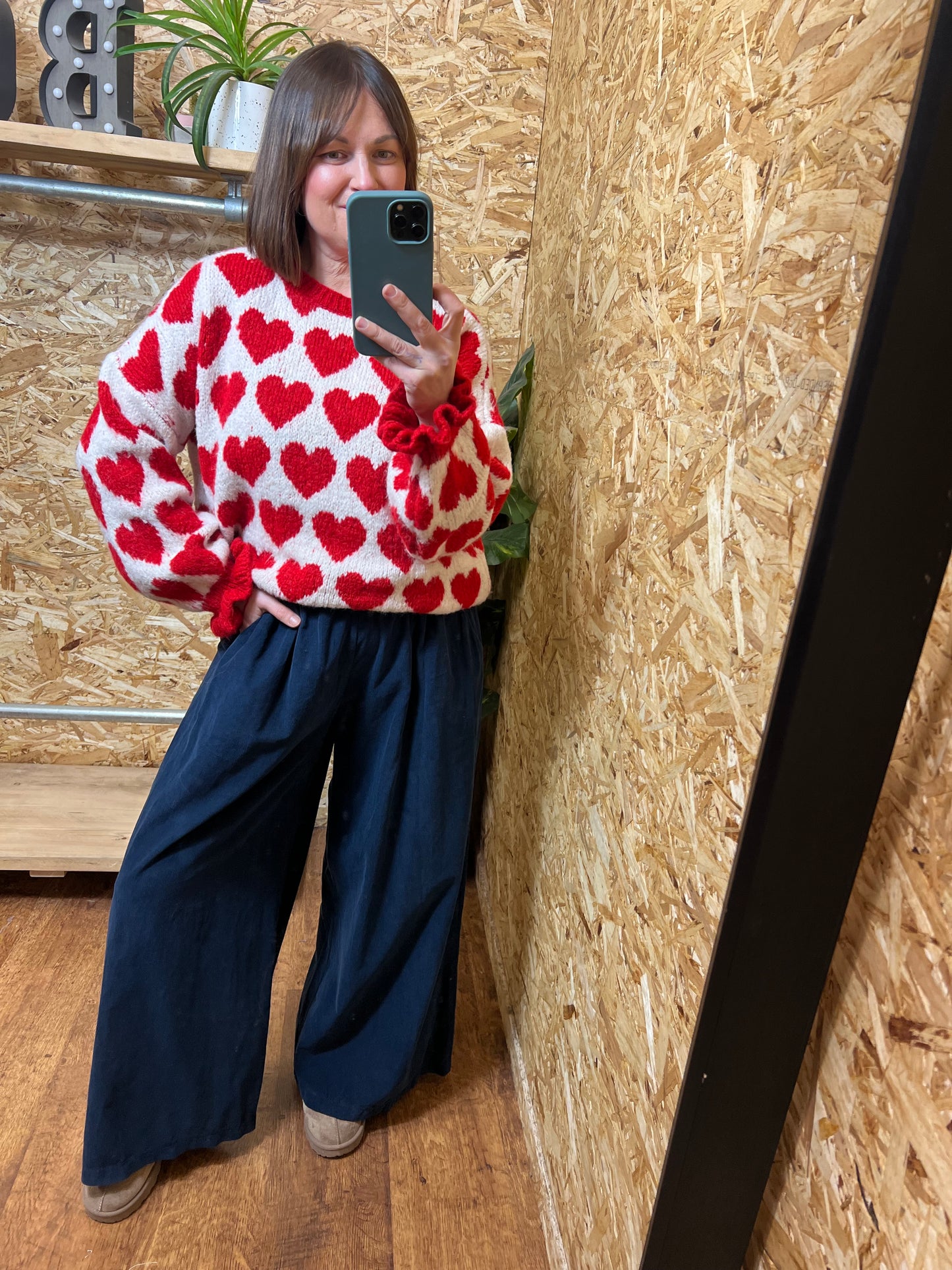 Needlecord Wide Leg Trousers