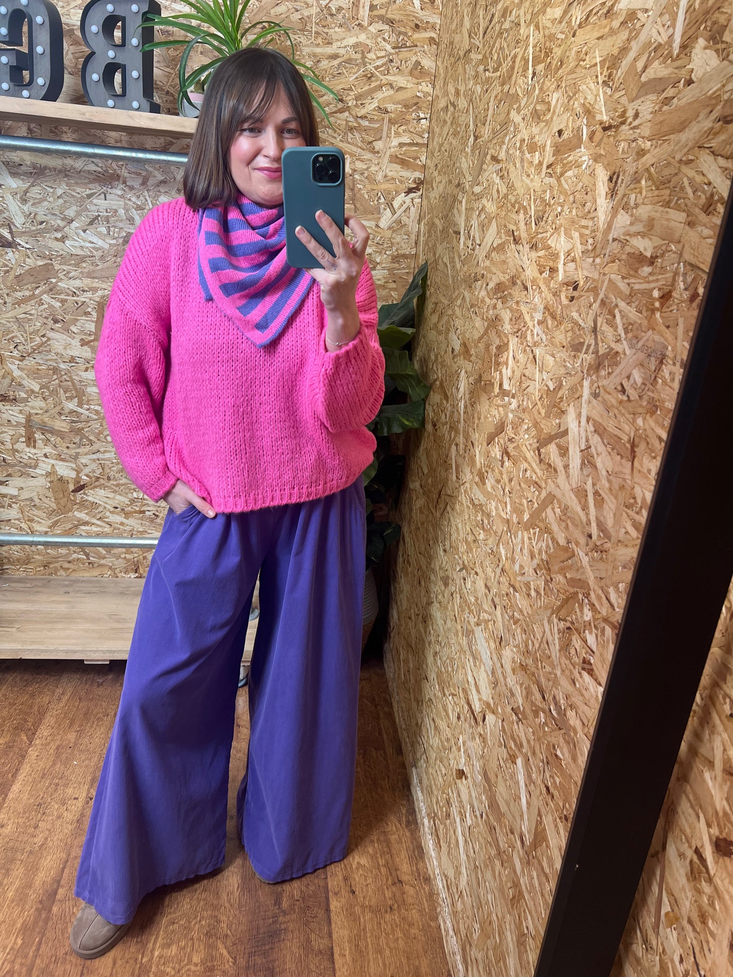 Needlecord Wide Leg Trousers