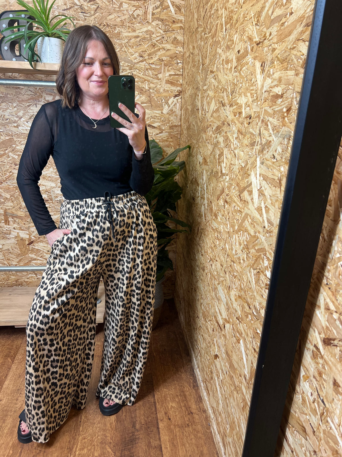 Leopard Wide Leg Joggers