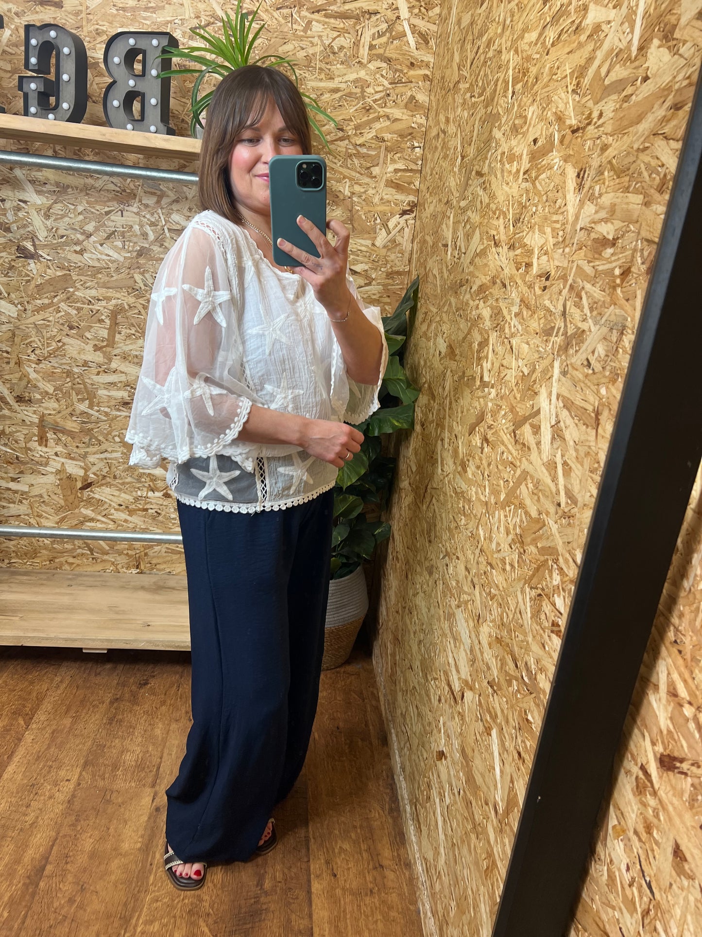 Star Lace Detail Top