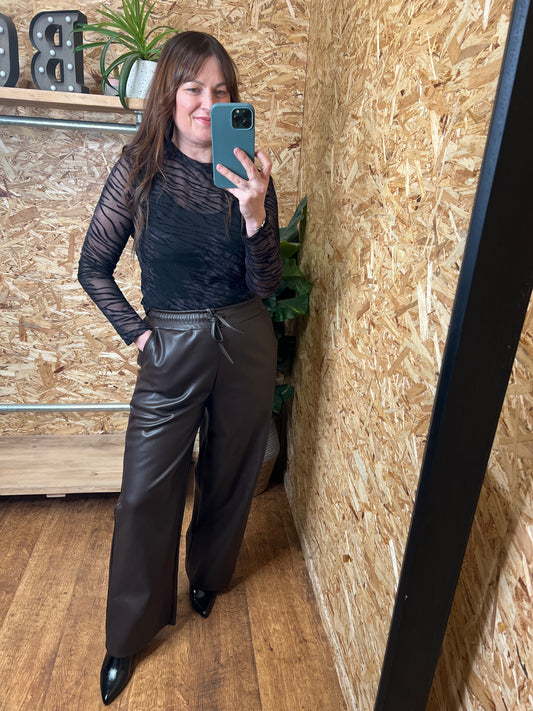 Zebra Devore Mesh Top