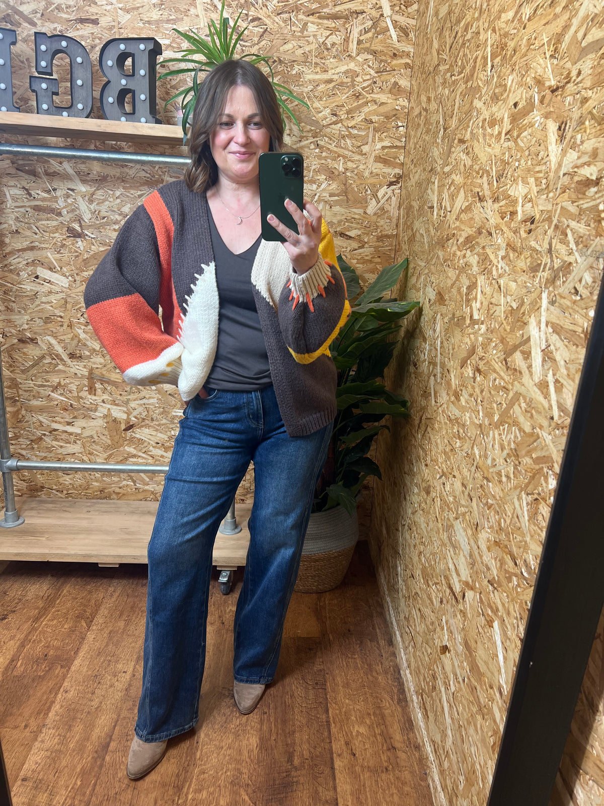 Chunky Colour Block Cardigan