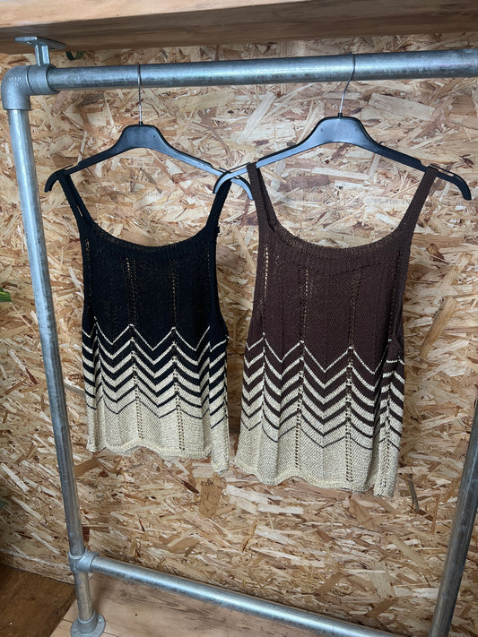 Gold Lurex Cami Black