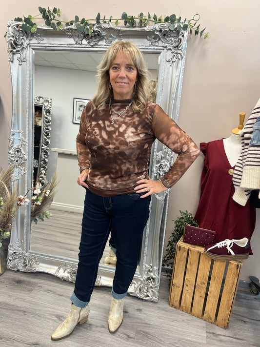 Annie Abstract Mesh Top