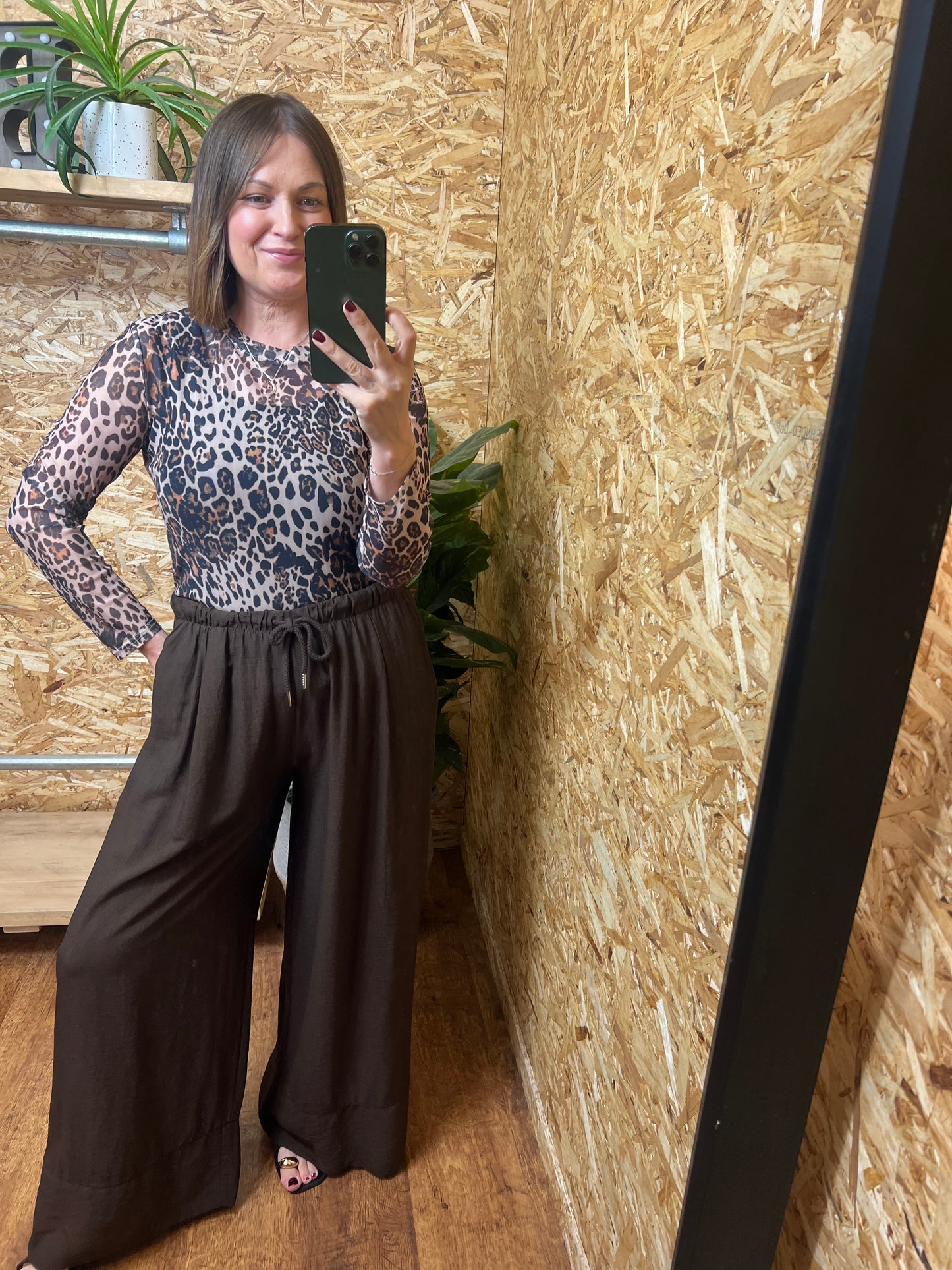 Animal Print Mesh Top