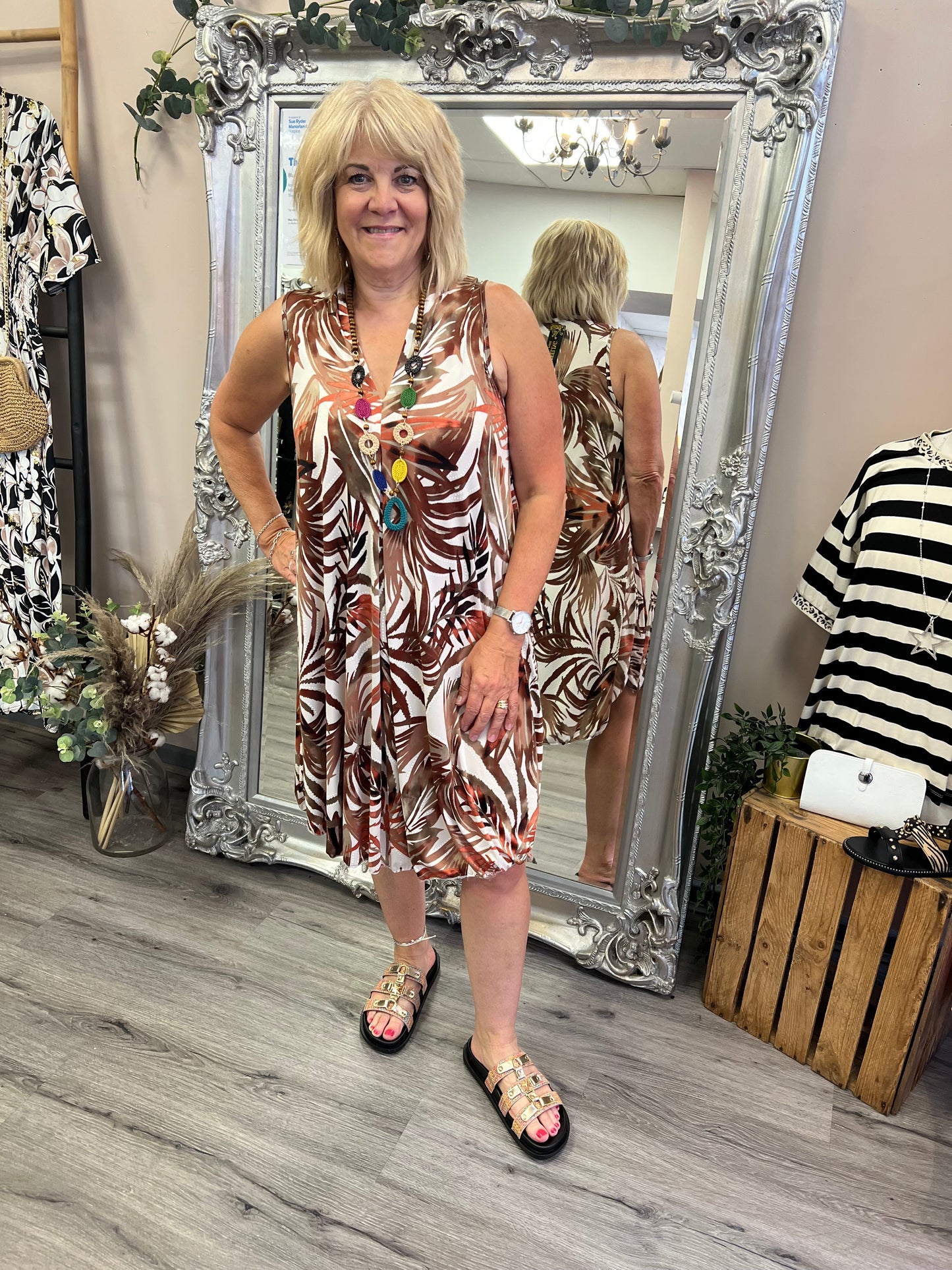Palm Print Dress