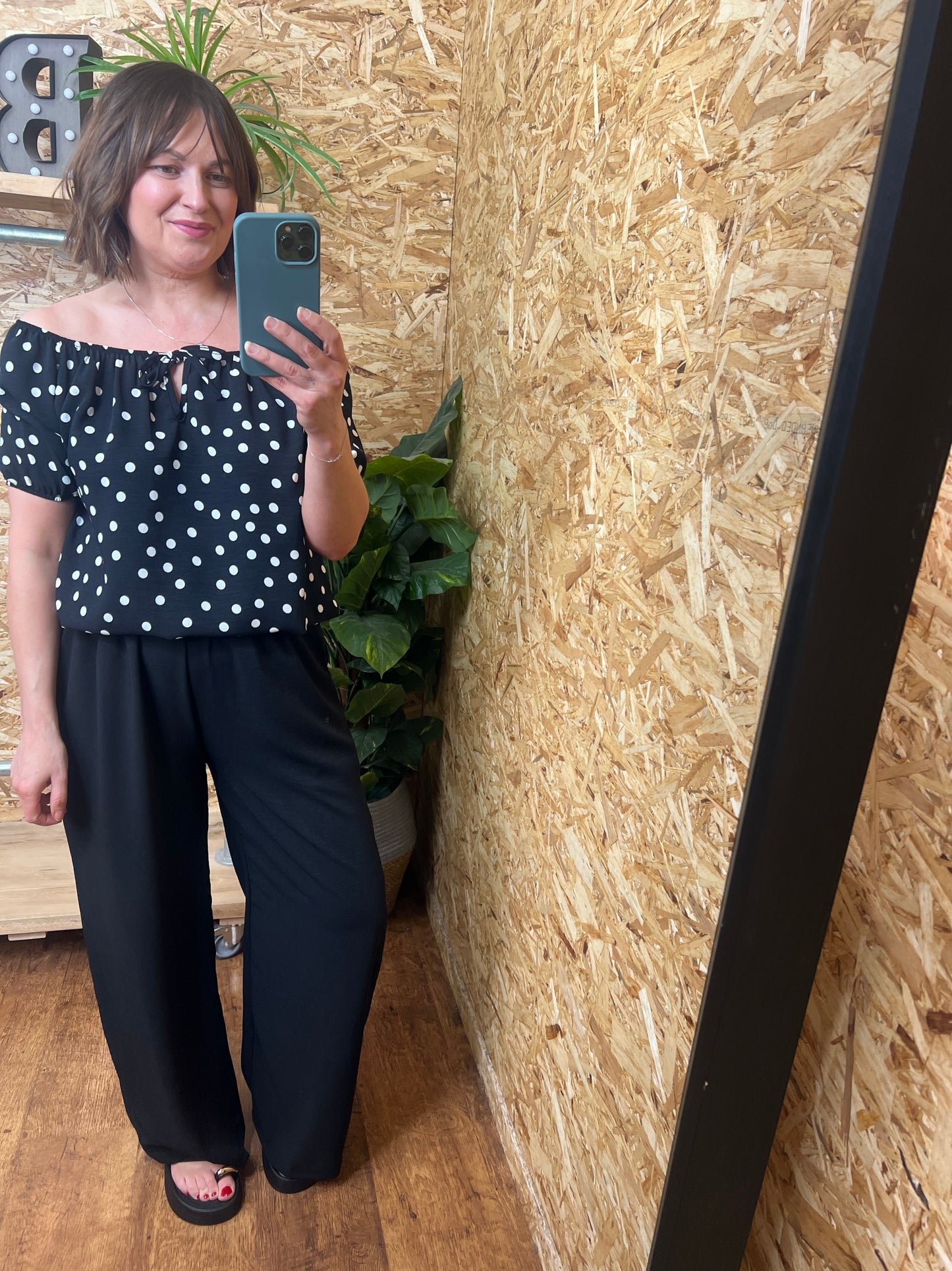 Polka Dot Bardot Top