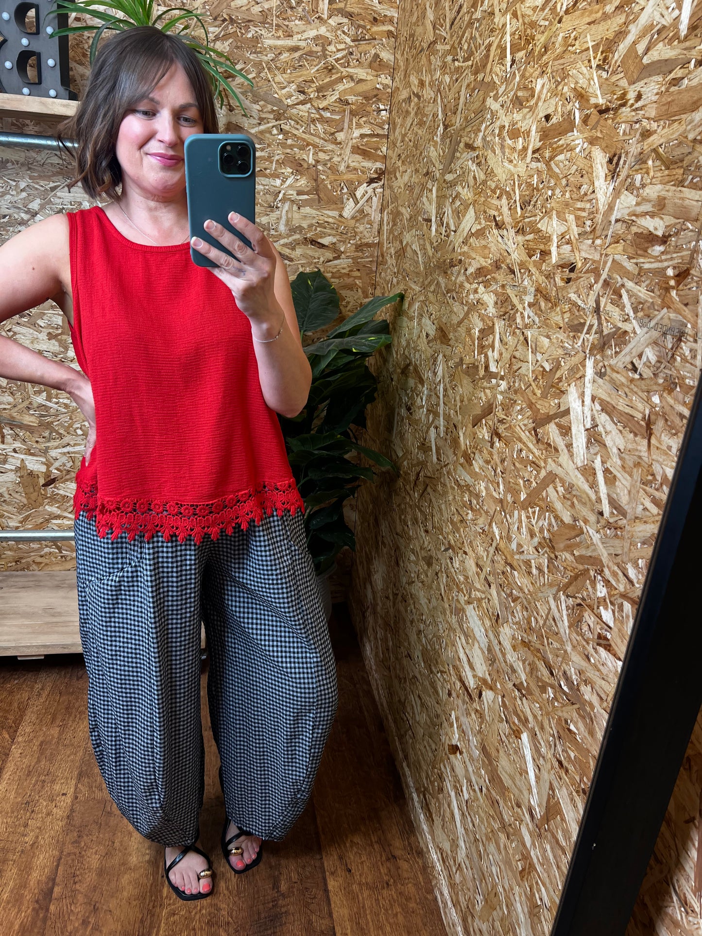Crochet Trim Sleeveless Top