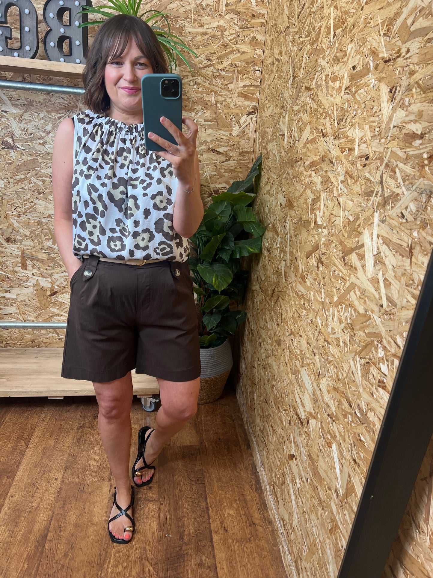 Belted Button Shorts