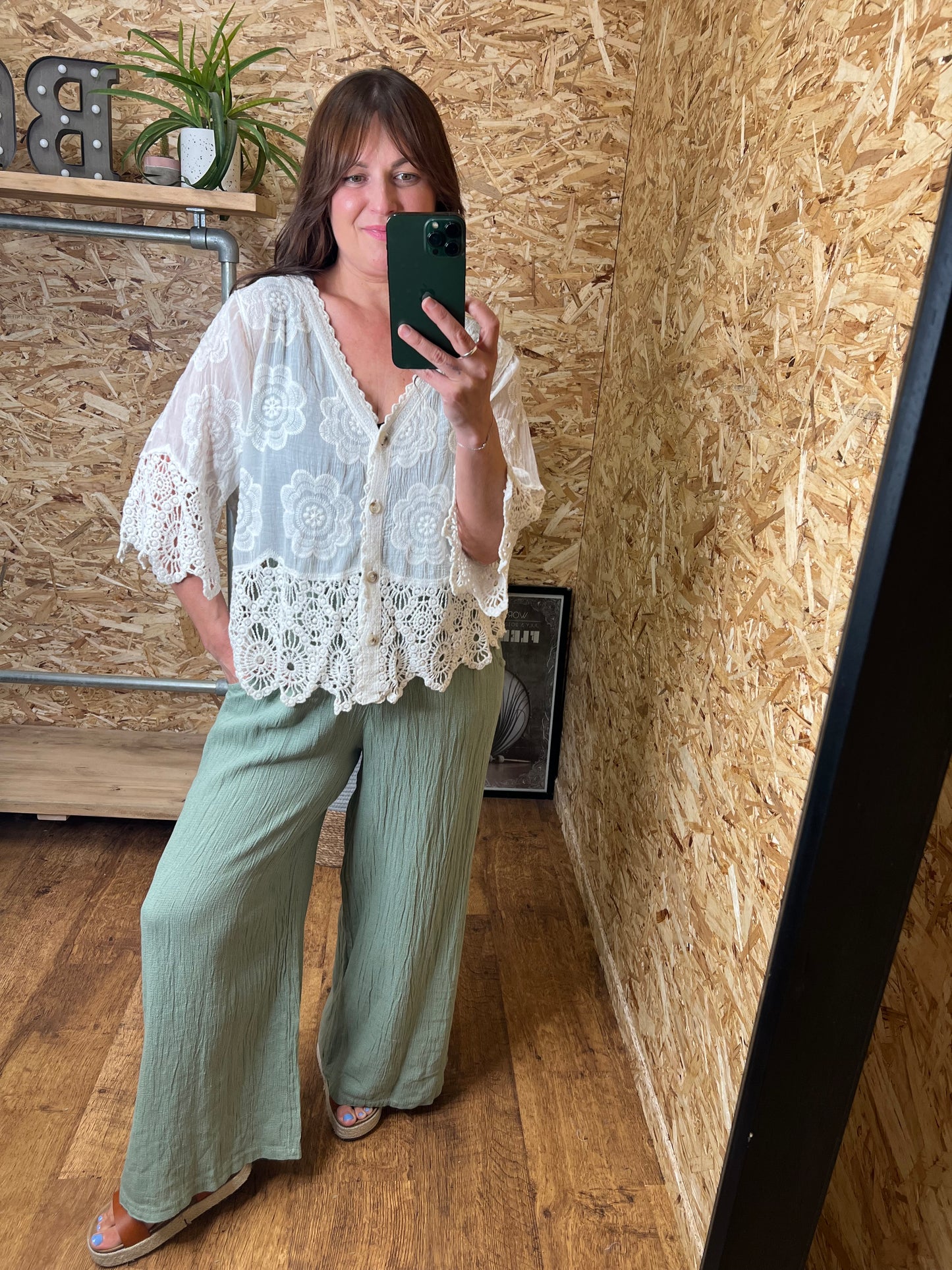 Lana Crochet Button Top