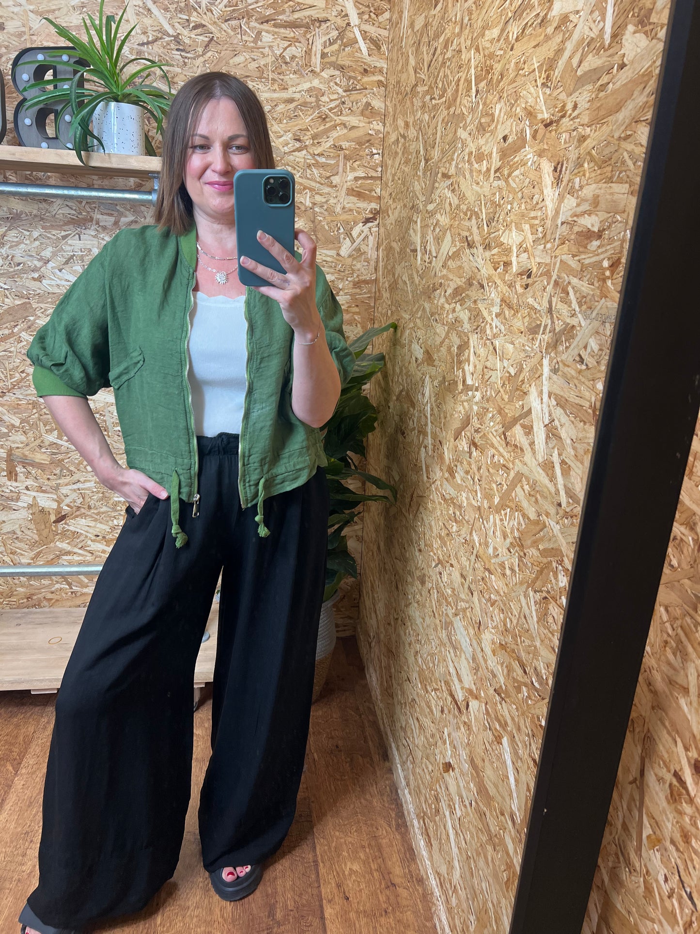 Linen Bomber Jacket