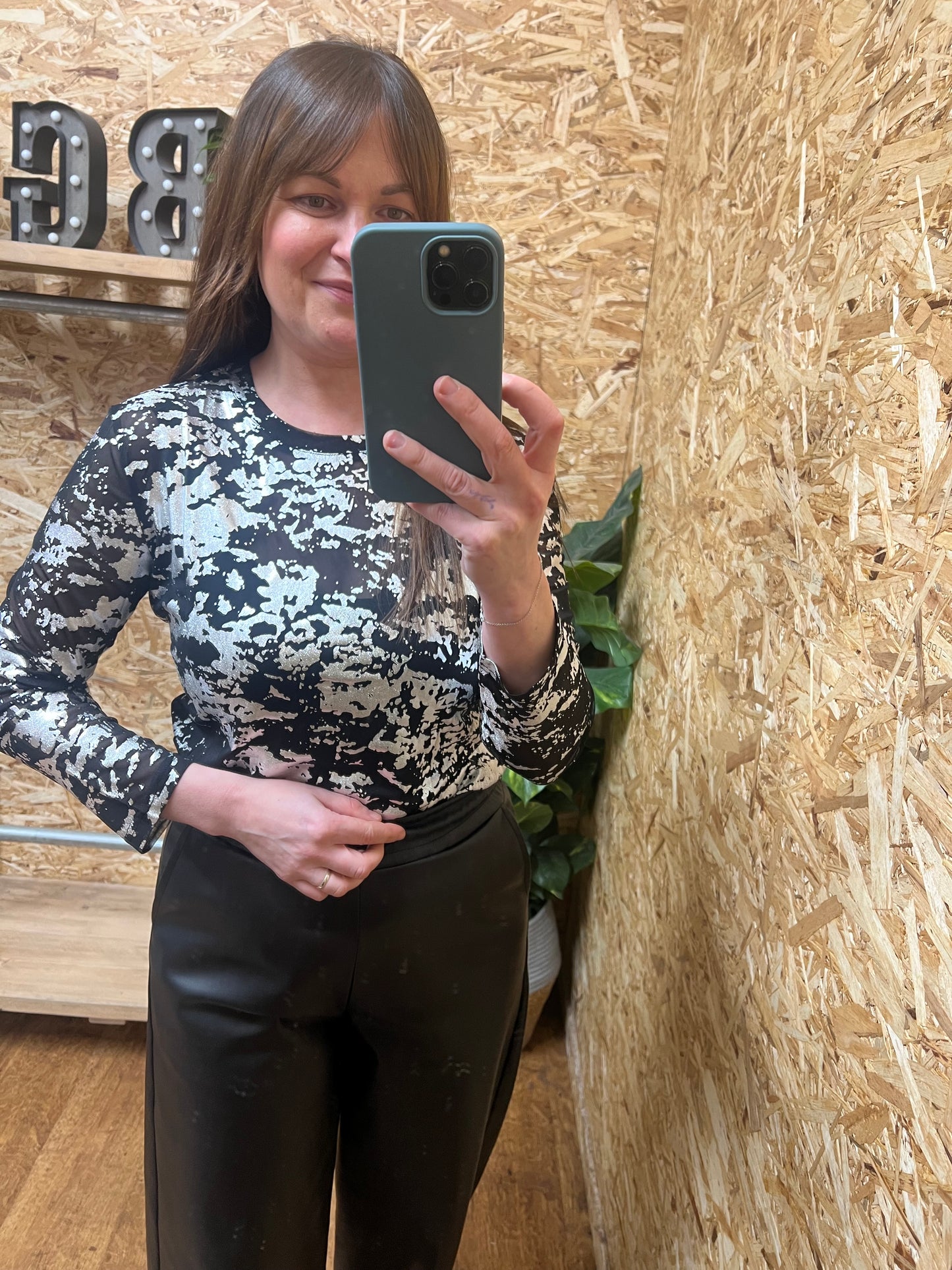 Metallic Foil Mesh Top