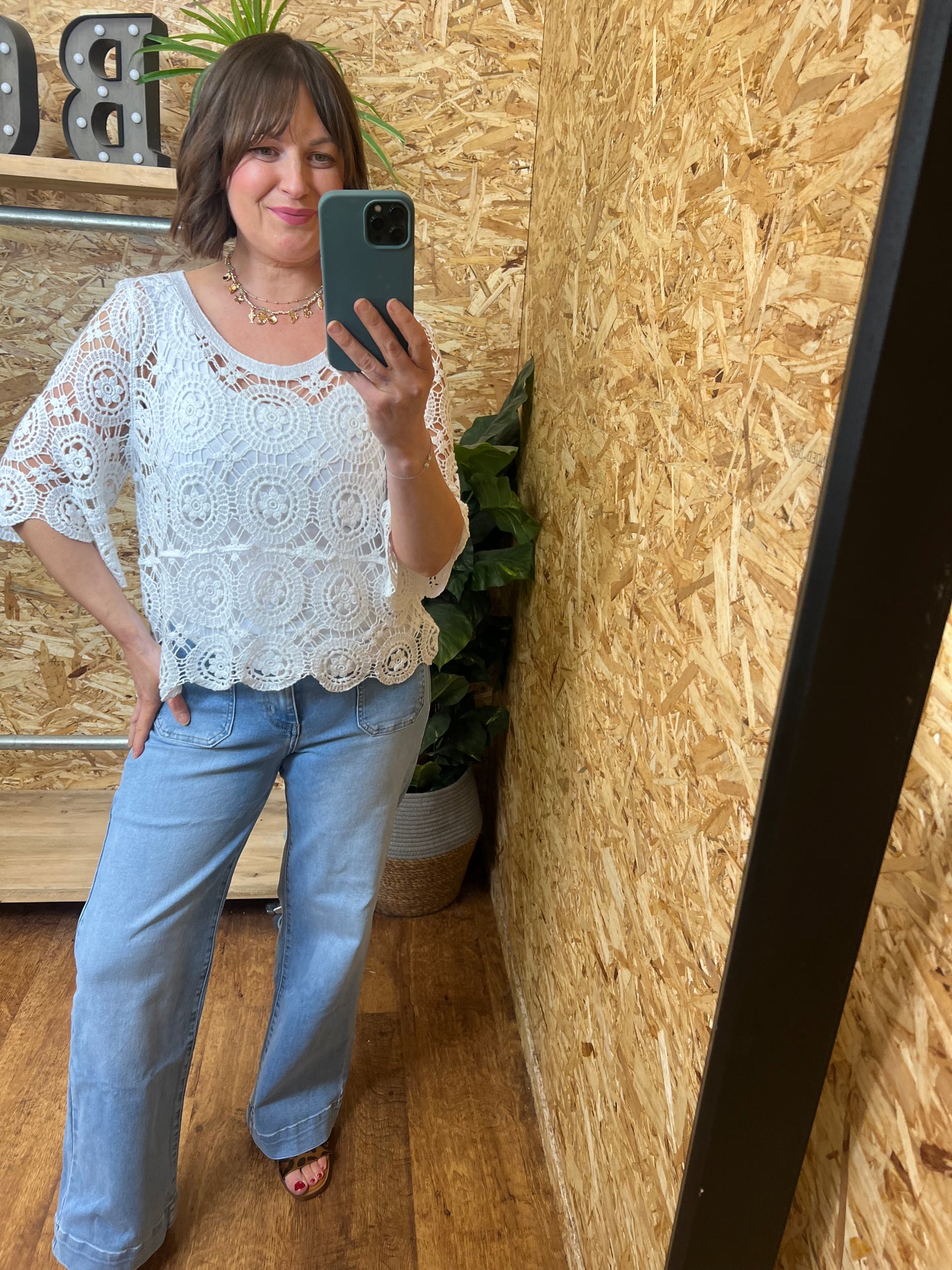 Coral Crochet Top
