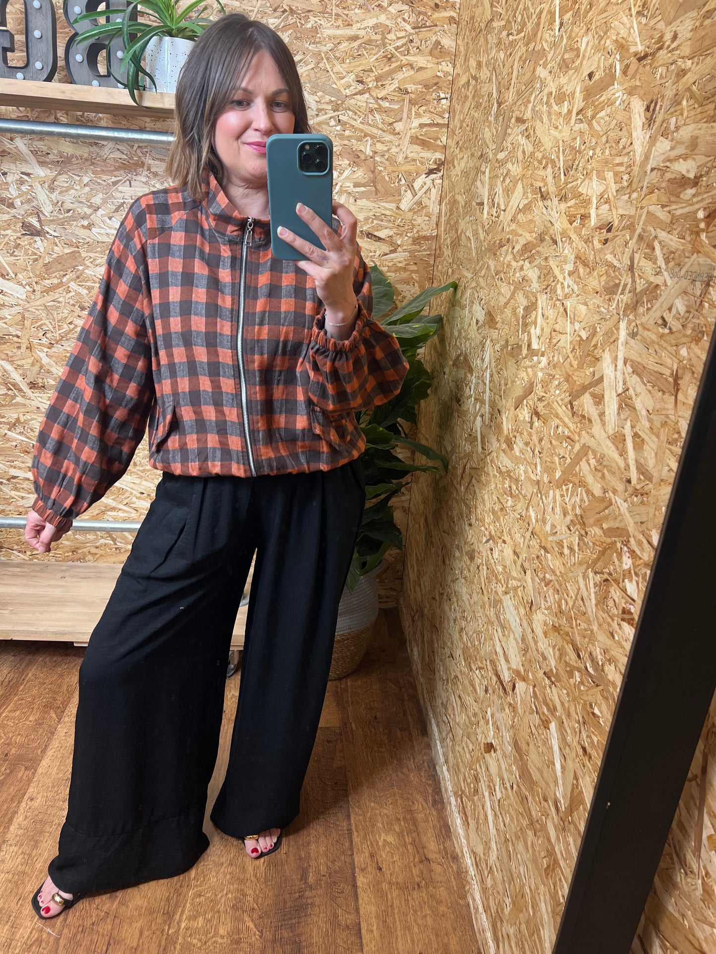 Short Checked Bomber