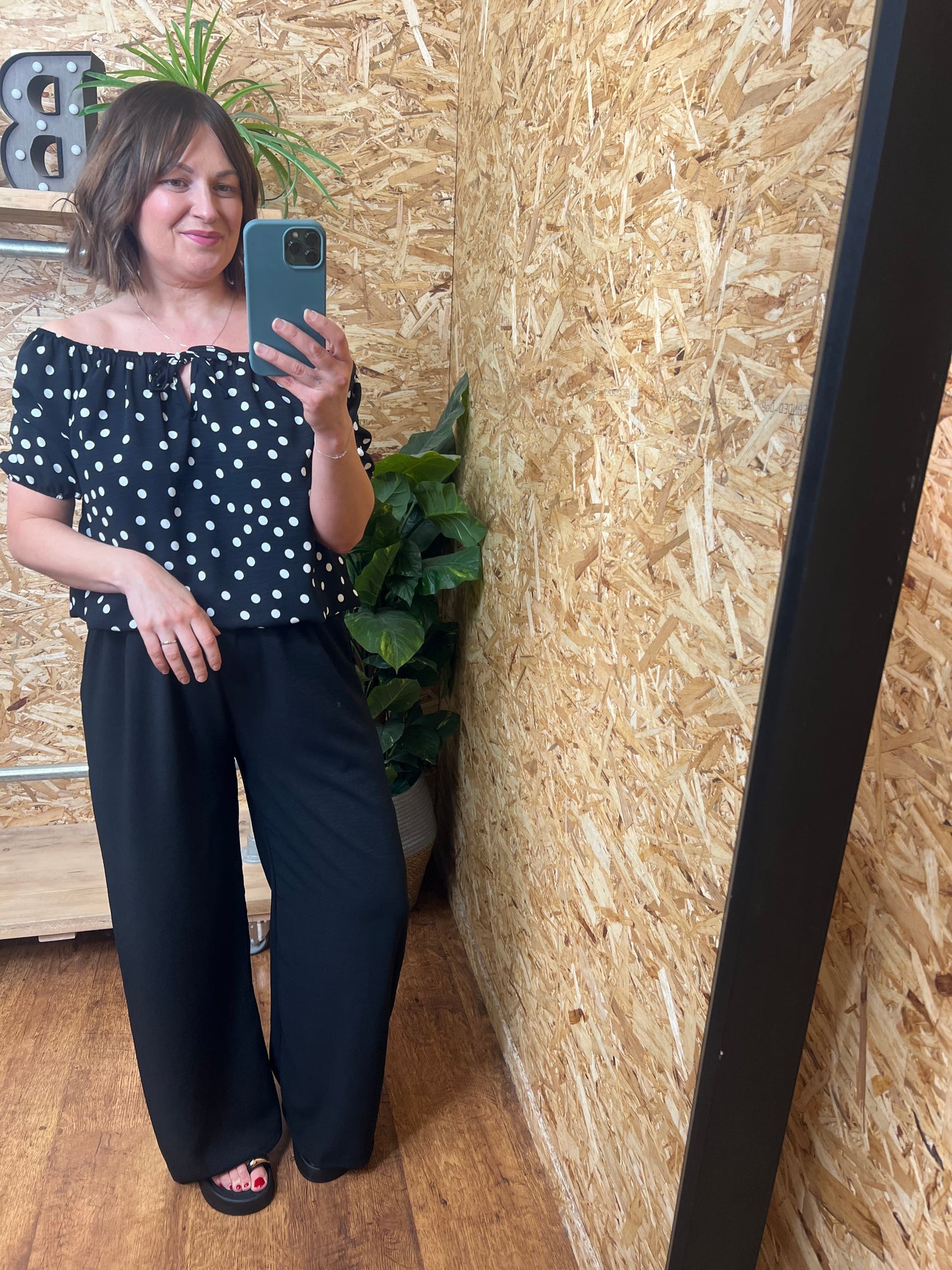 Polka Dot Bardot Top