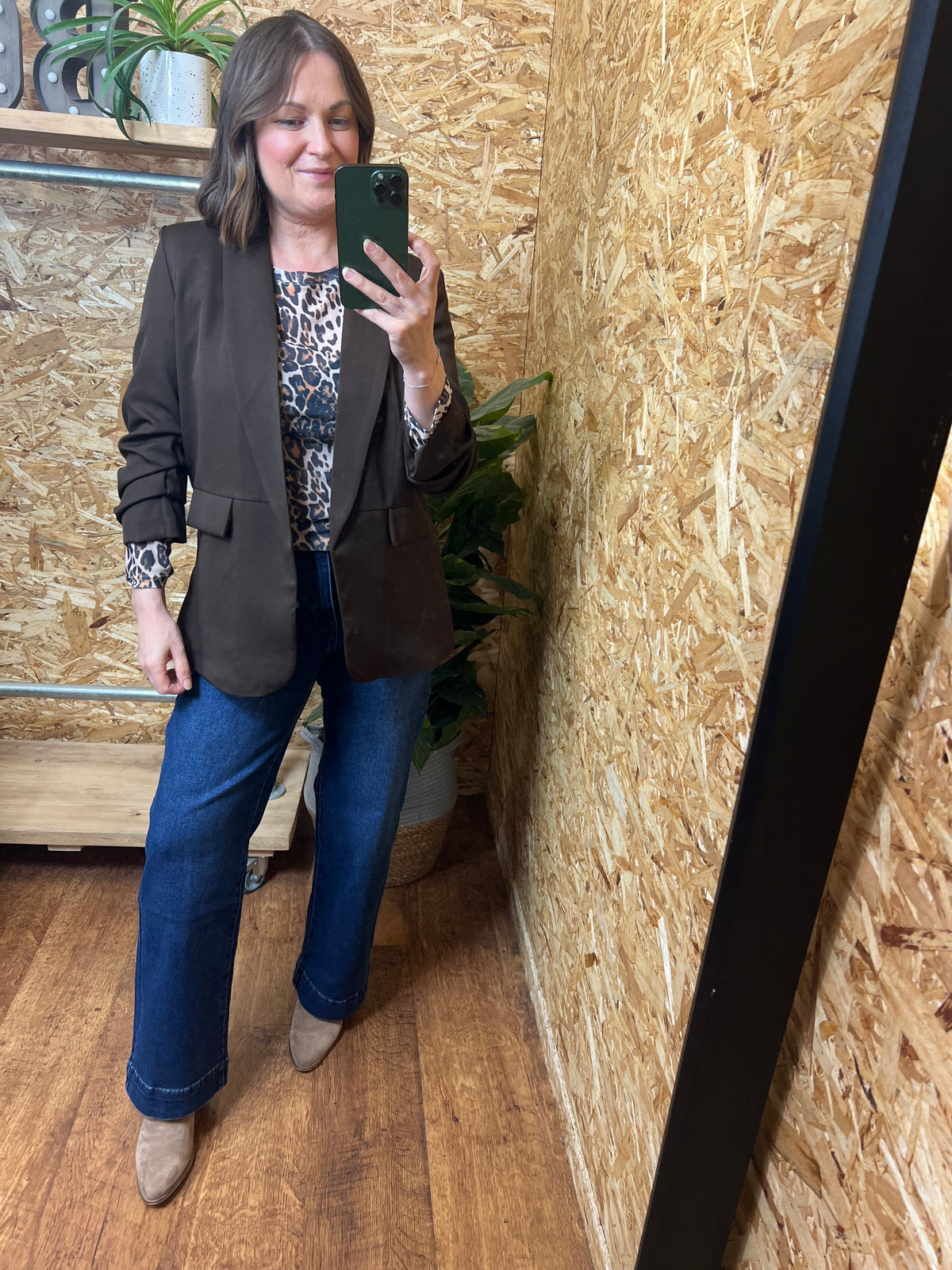 Ruched Sleeve Blazer