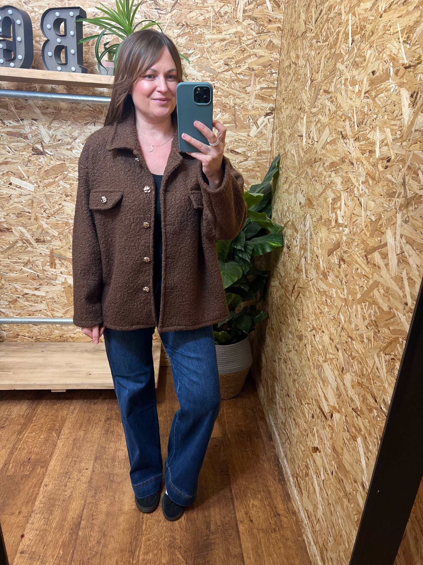 Gold Button Bucle Shacket