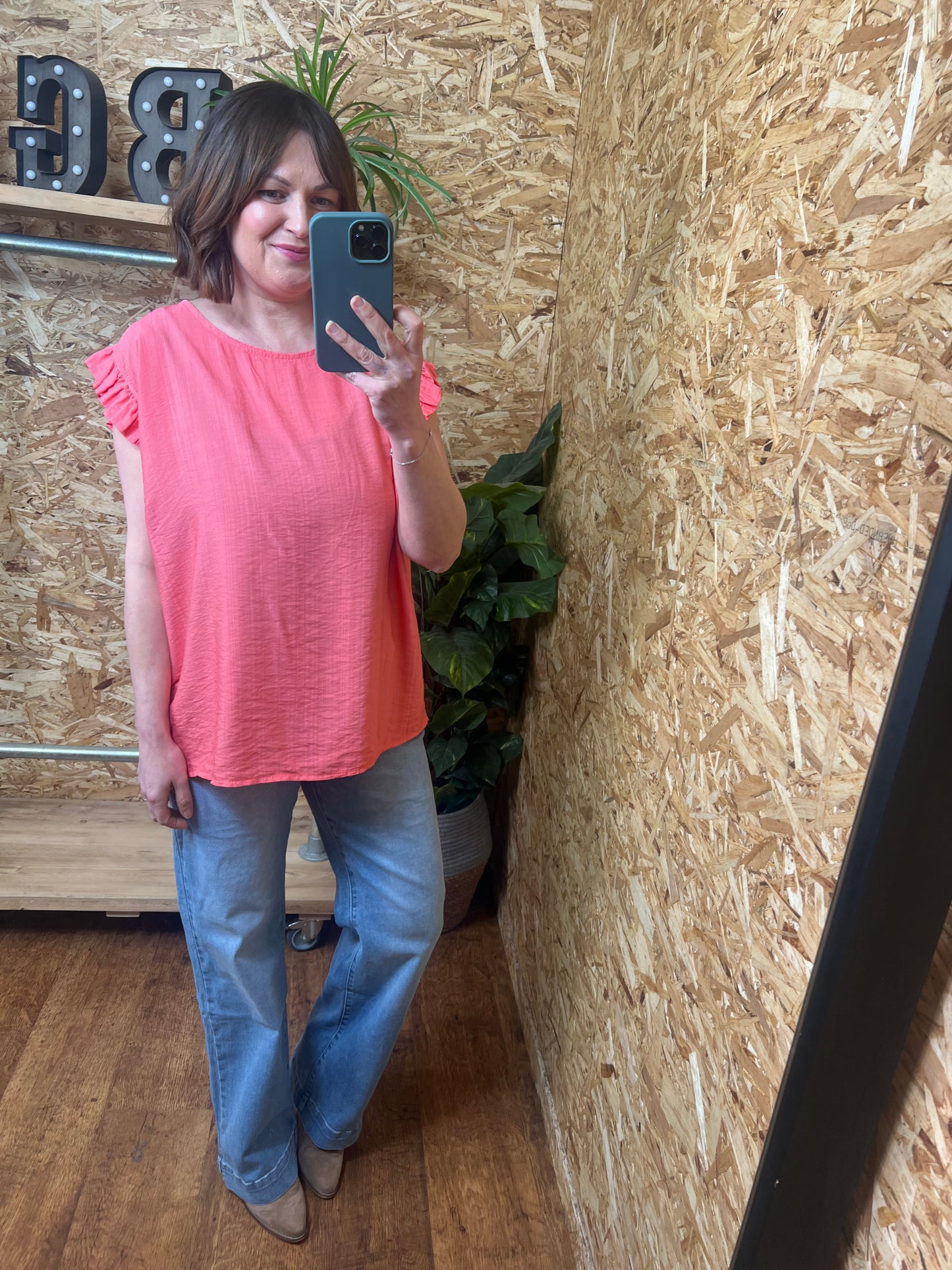 Lucie Frill Button Back Top