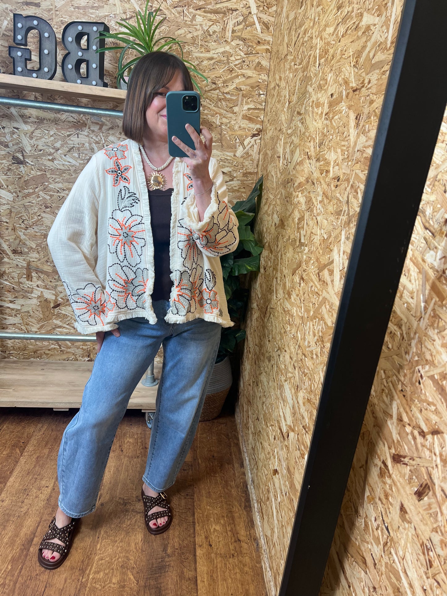 Embroidered Fringe Jacket