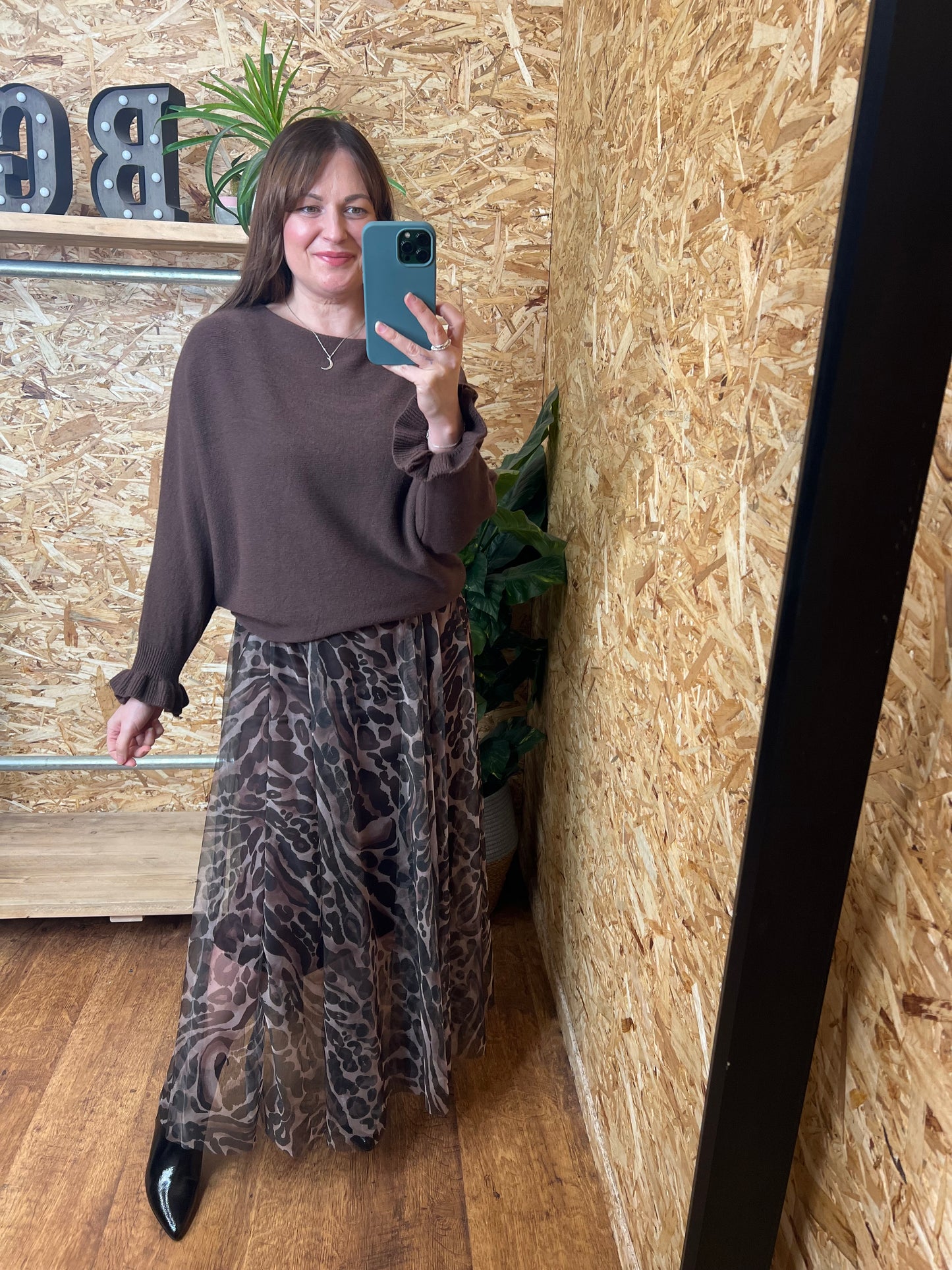 Animal Print Tulle Skirt