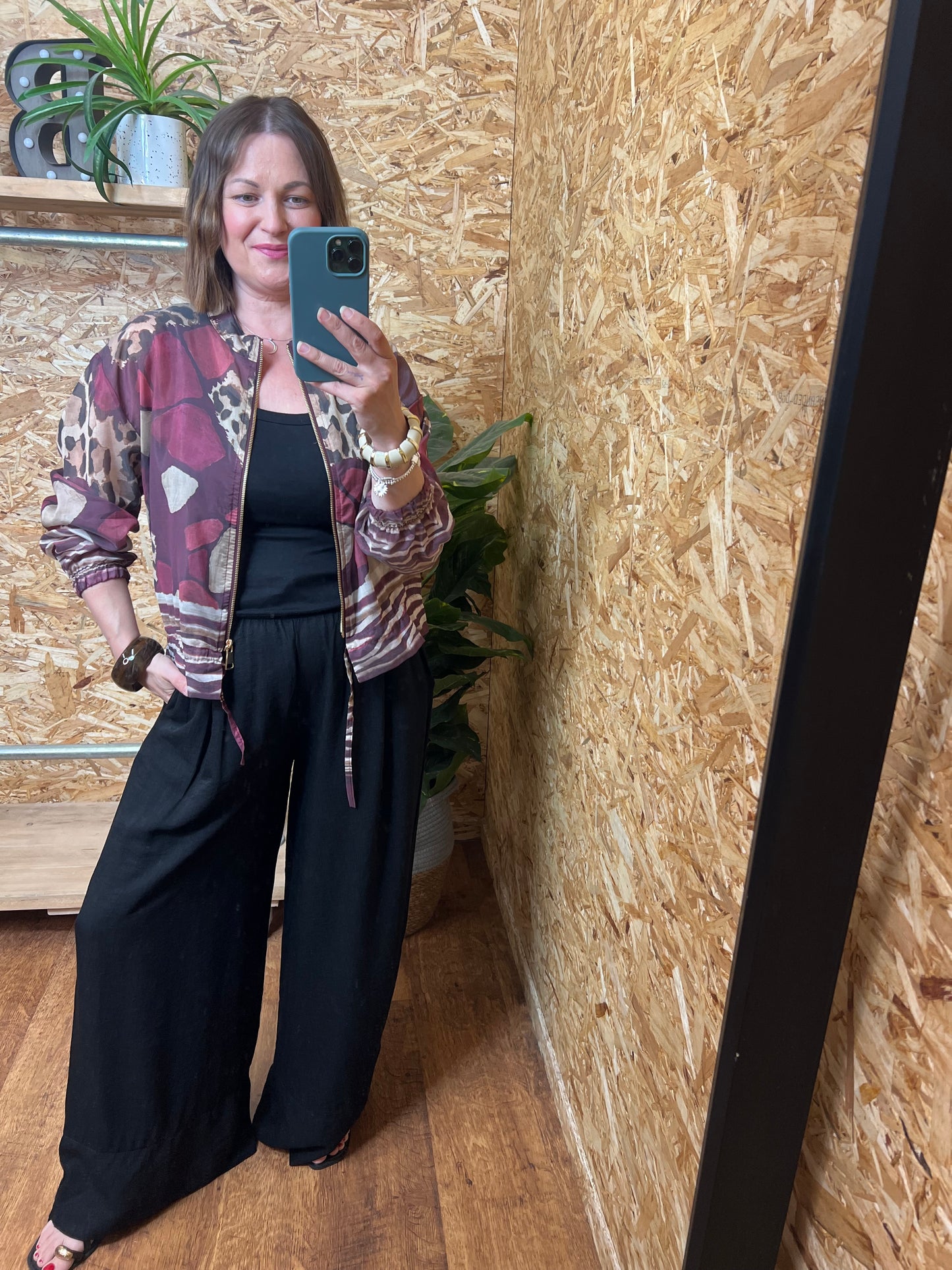 Lightweight Animal Print Bomber Jacket