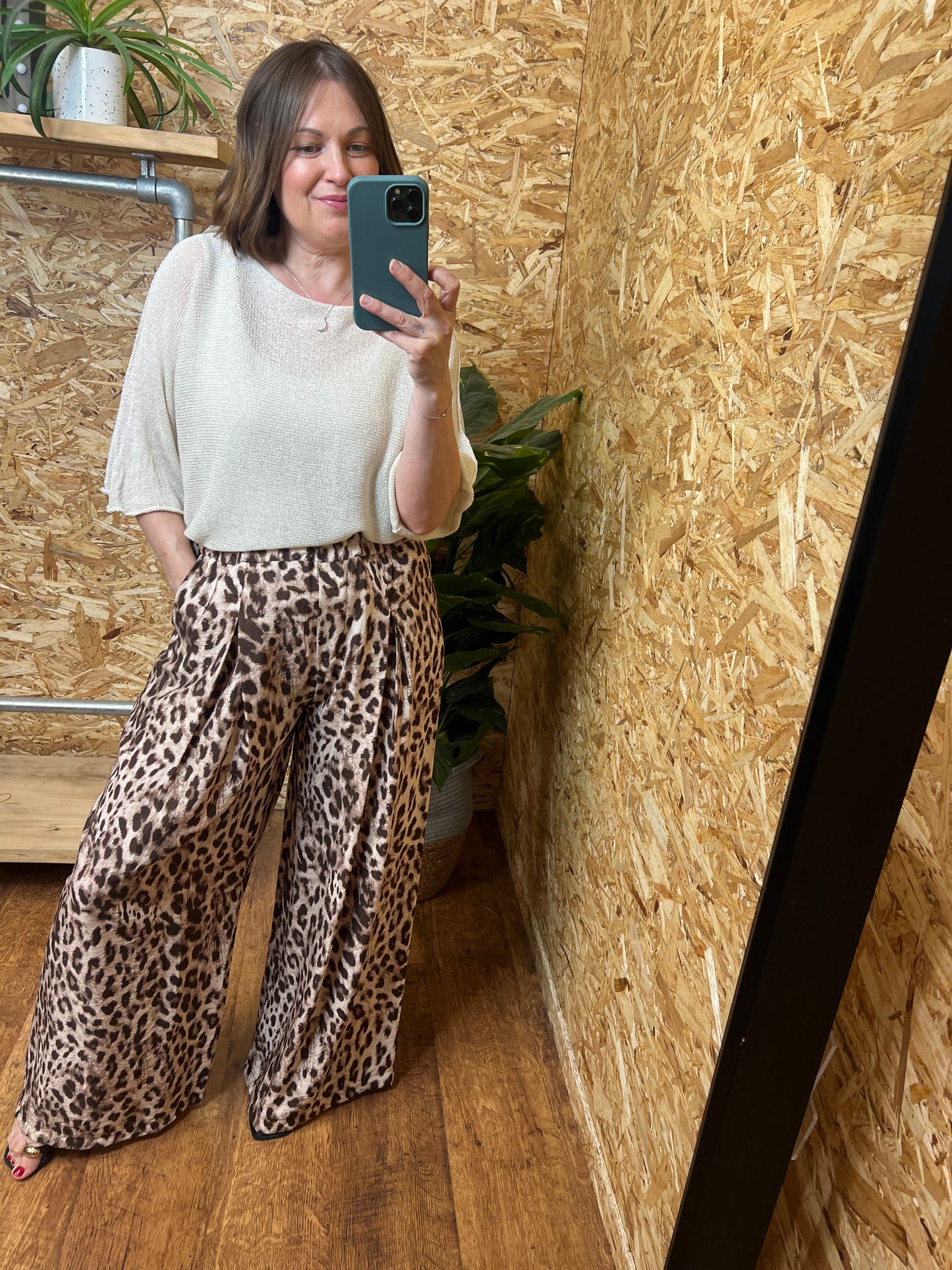 Leopard Wide Leg Trousers