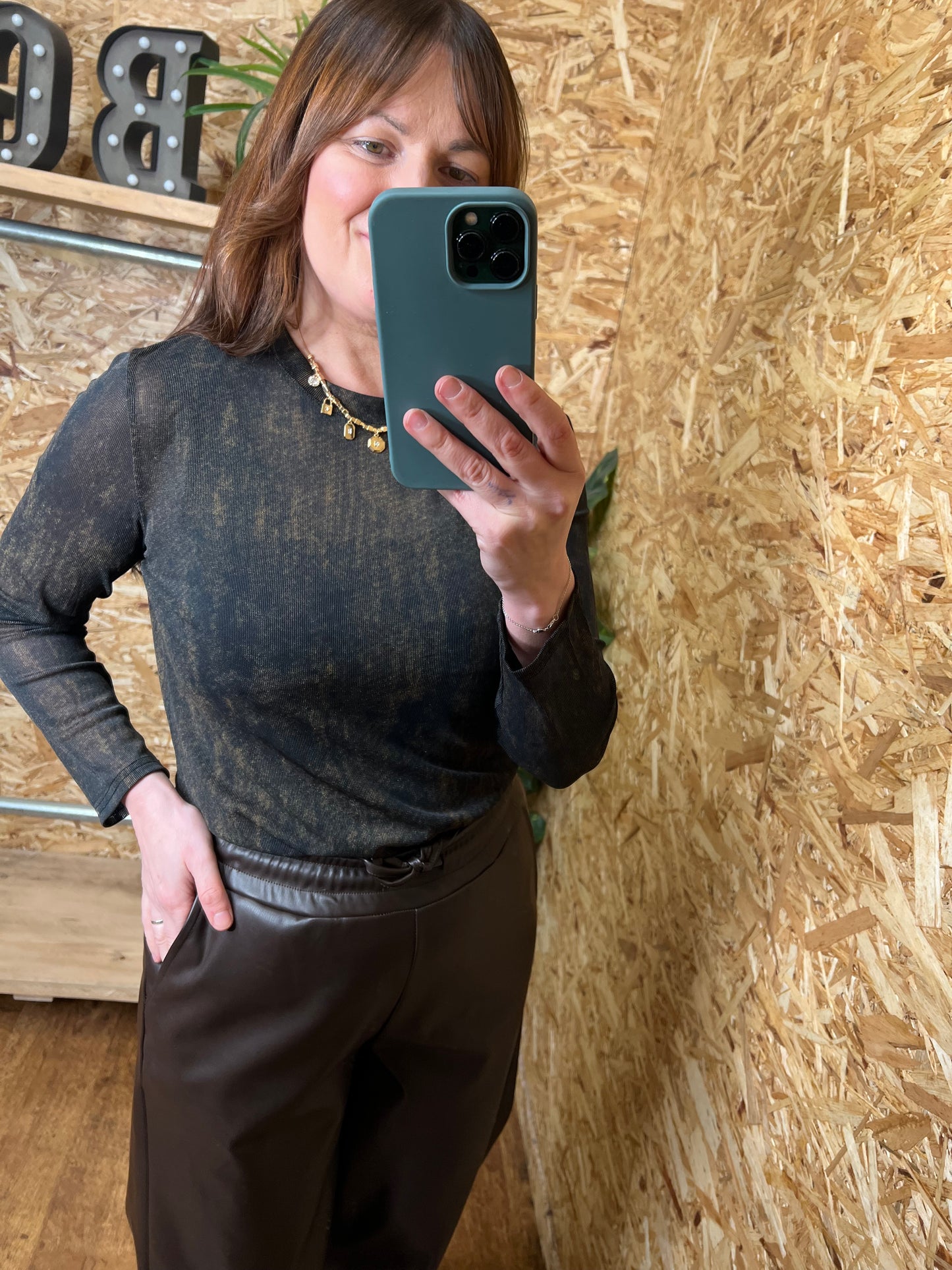 Black/Gold Shimmer Top