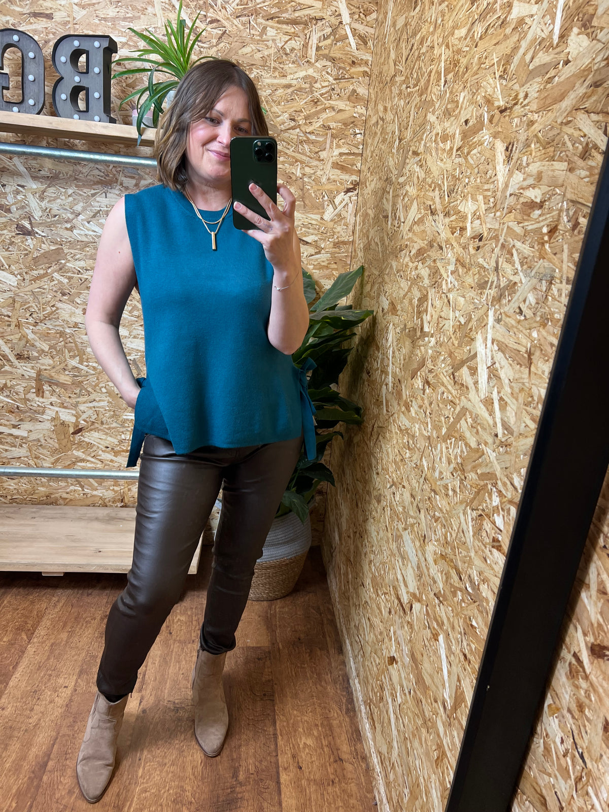 Side Tie Sleeveless Knit