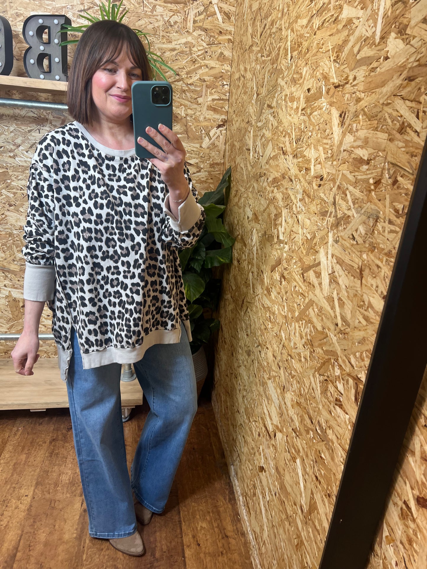 Oversized Animal Print Sweatshirt
