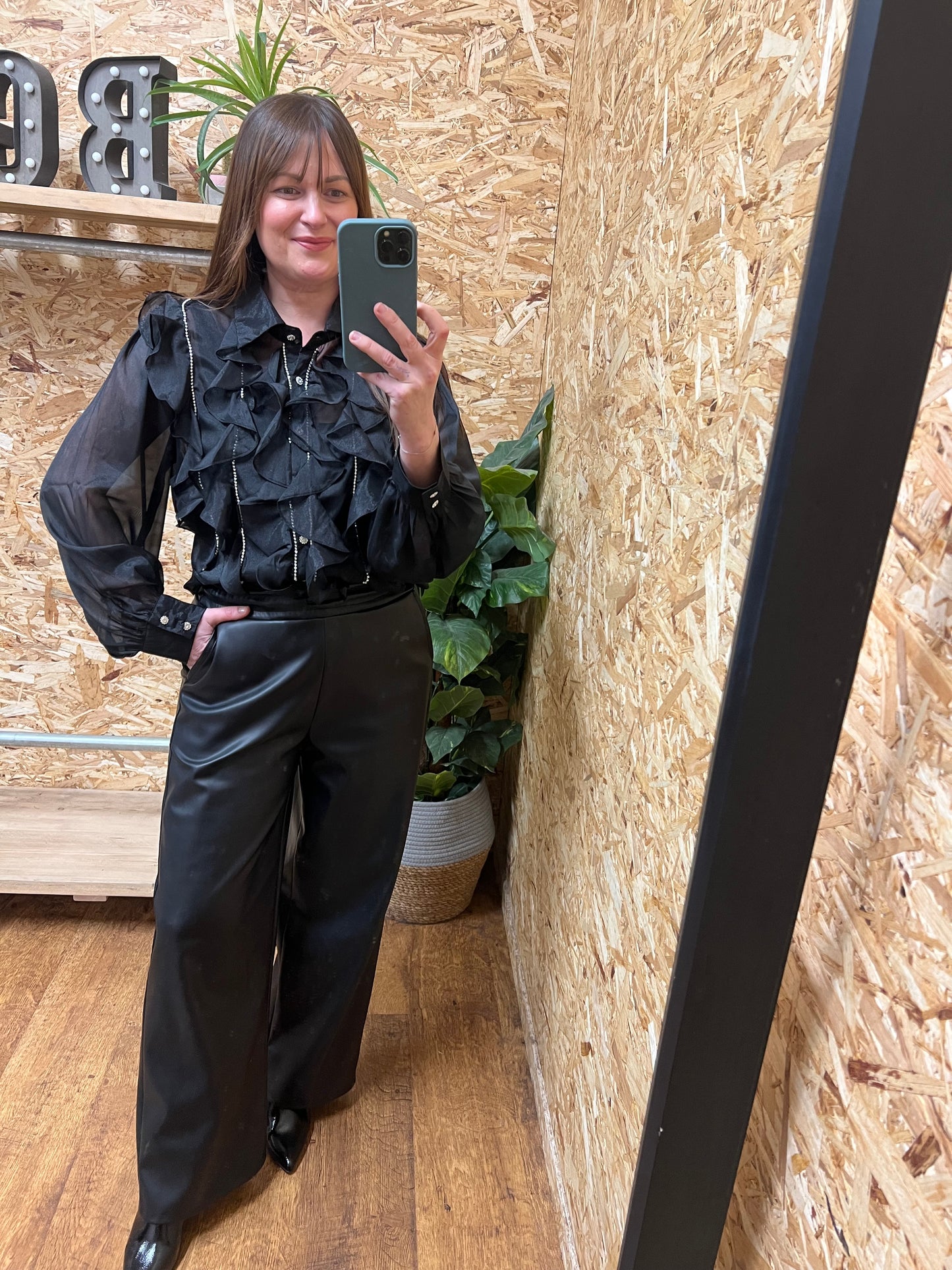 Diamante Ruffle Shirt