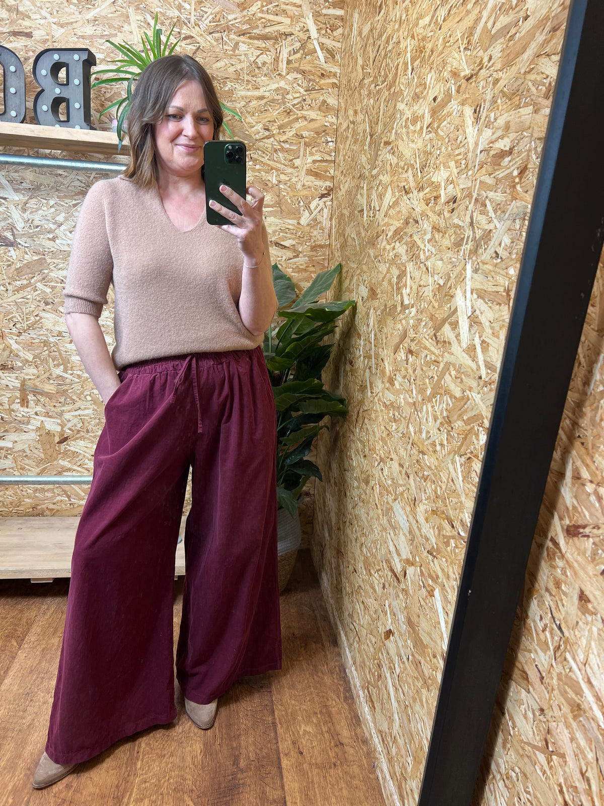 Needlecord Wide Leg Trousers