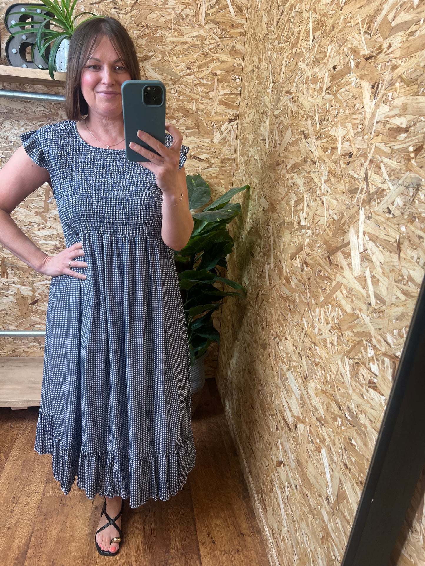 Gingham Frill Dress