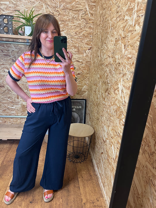 Zig Zag Fine Knit Top