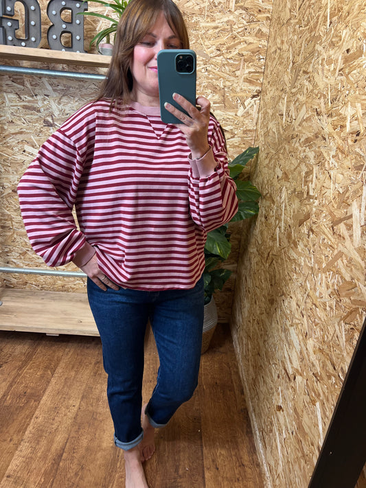 Stripe Long Sleeve Sweatshirt