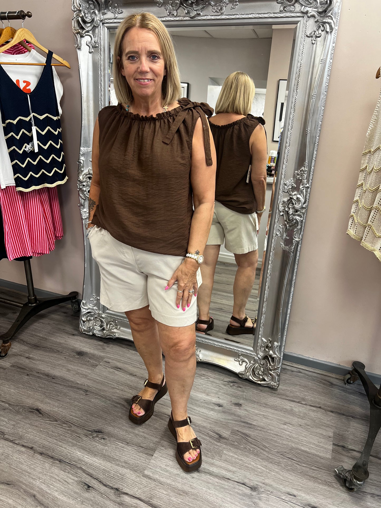 Ruffle Neck Top