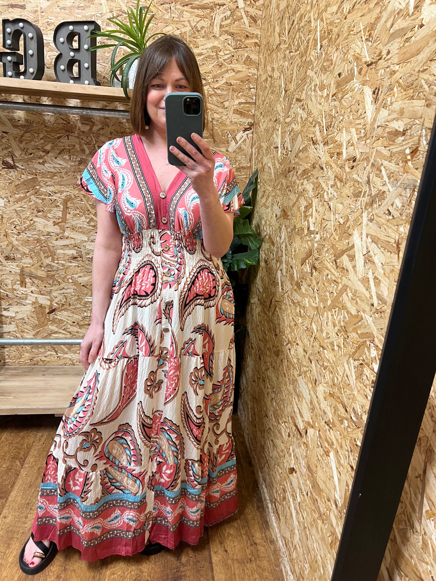 Paisley Print Maxi Dress