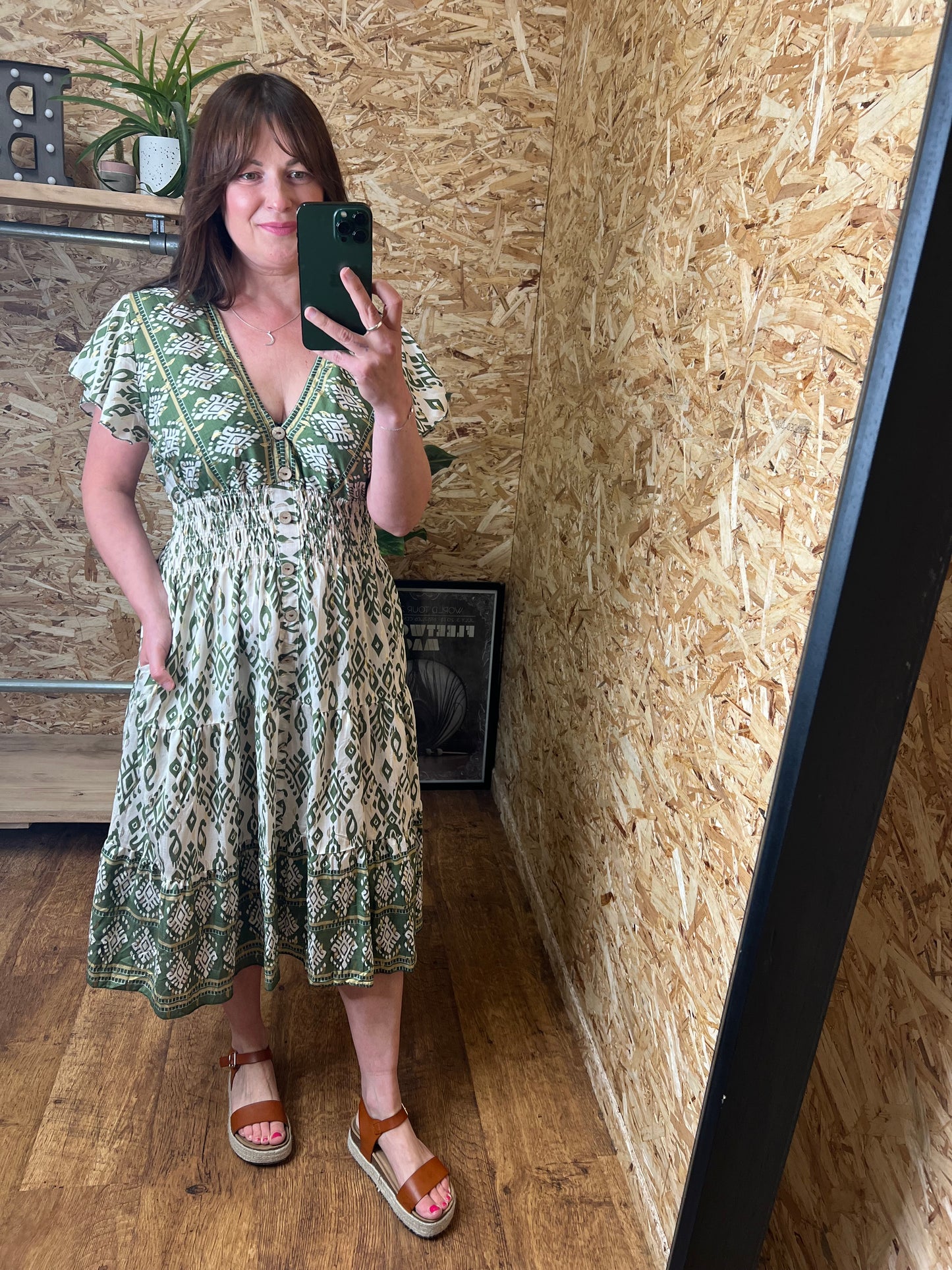 Aztec Print Midi Dress