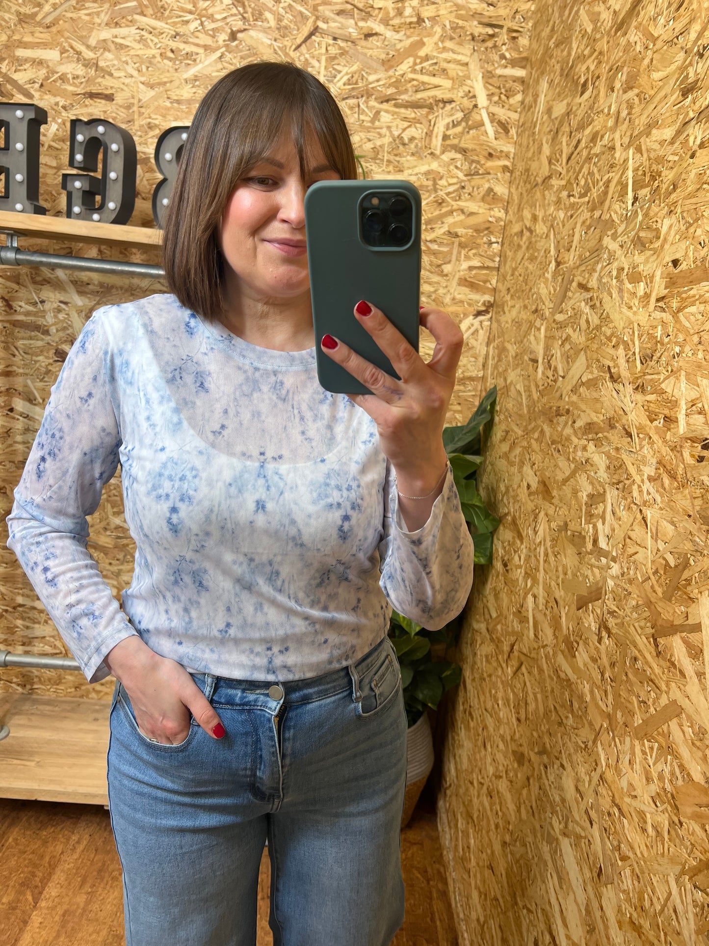 Ditsy Floral Mesh Top