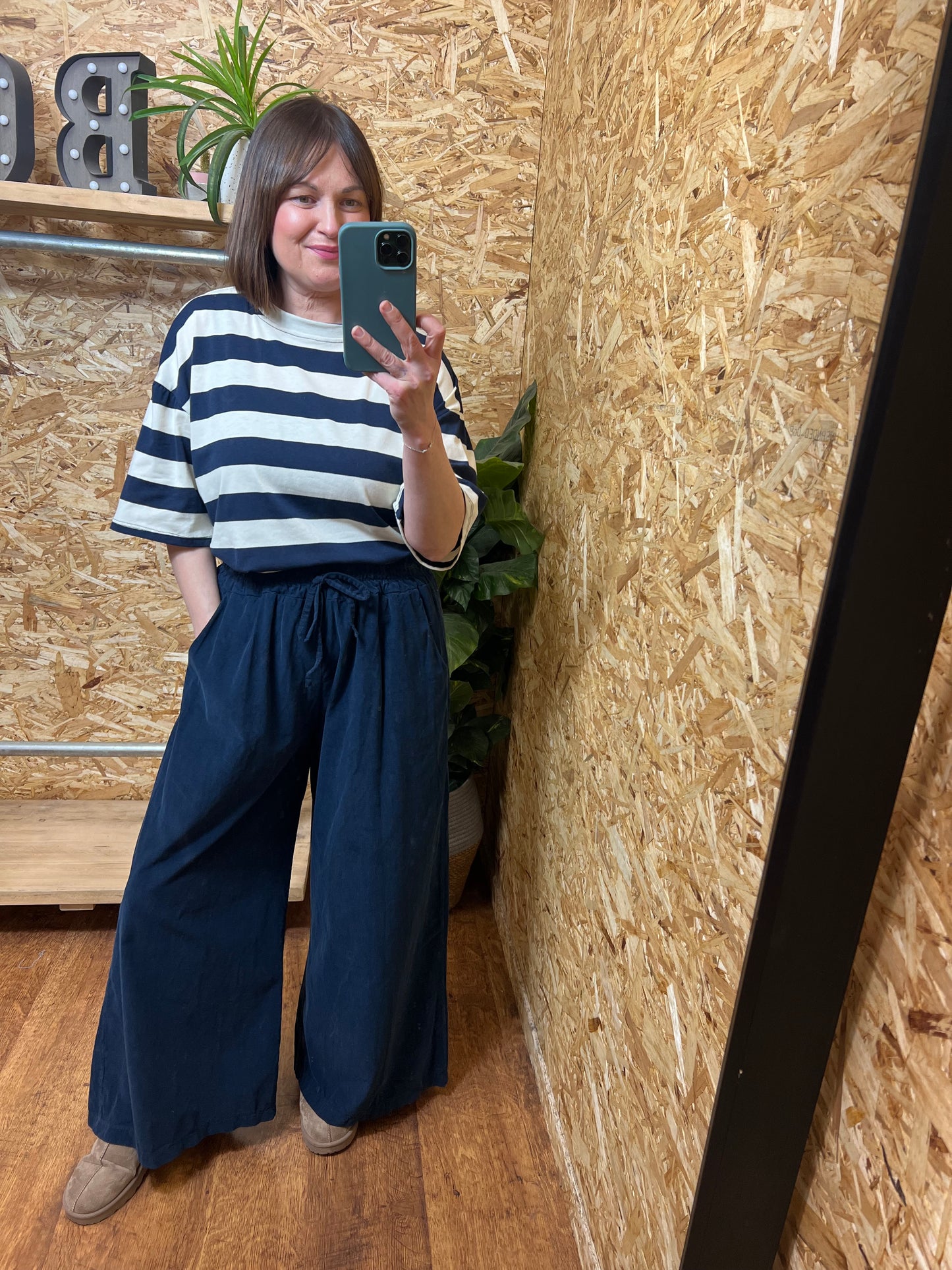 Needlecord Wide Leg Trousers