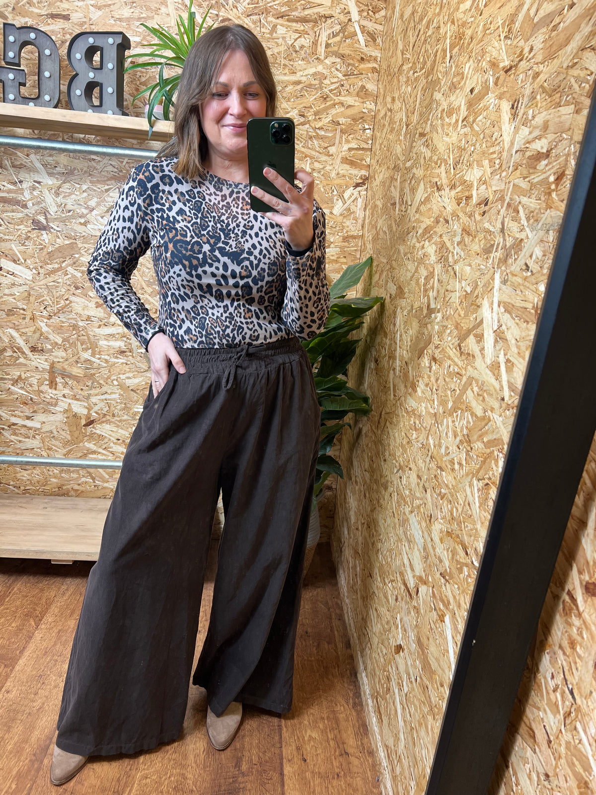 Needlecord Wide Leg Trousers