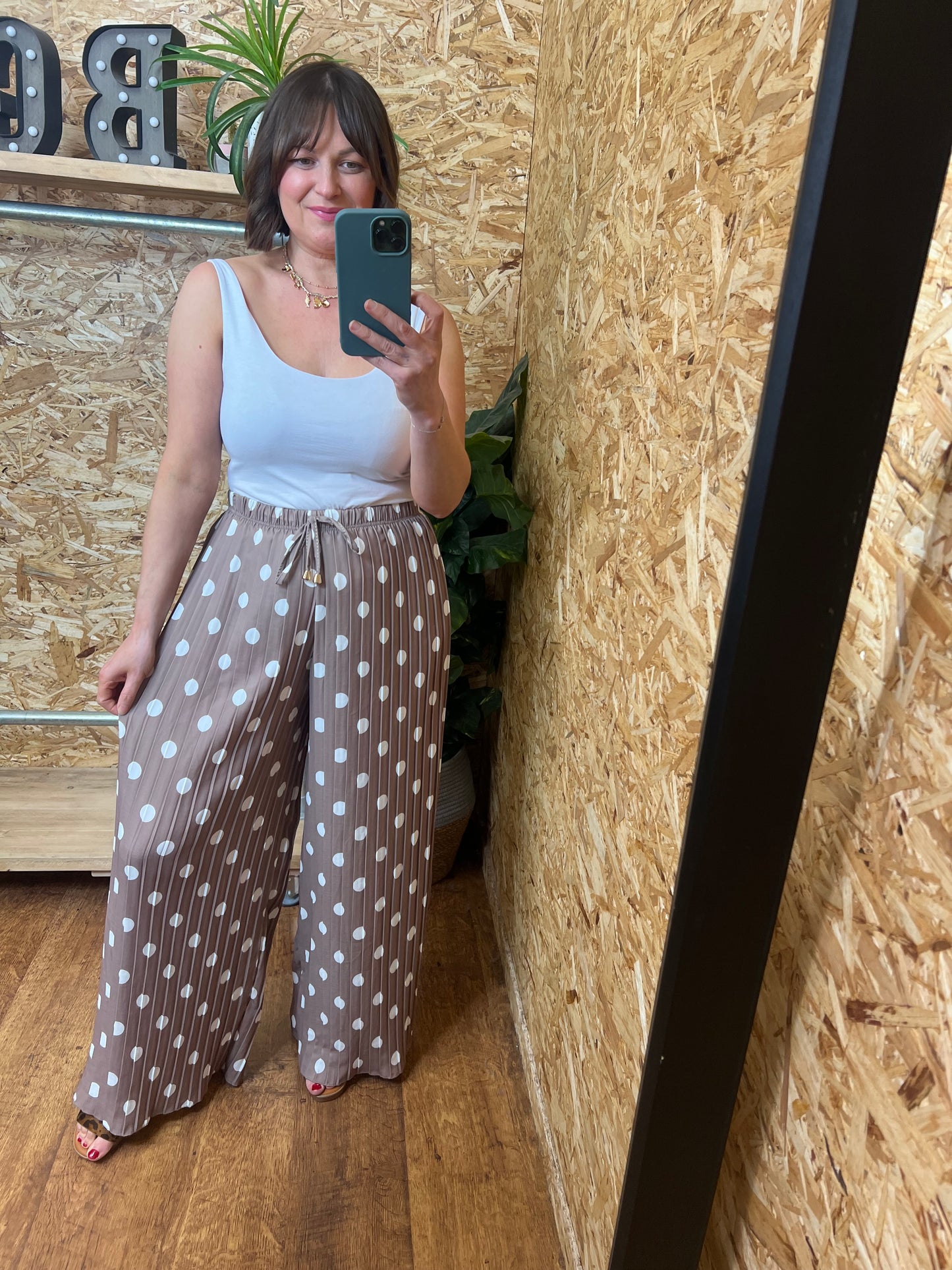Polka Dot Pleated Trousers