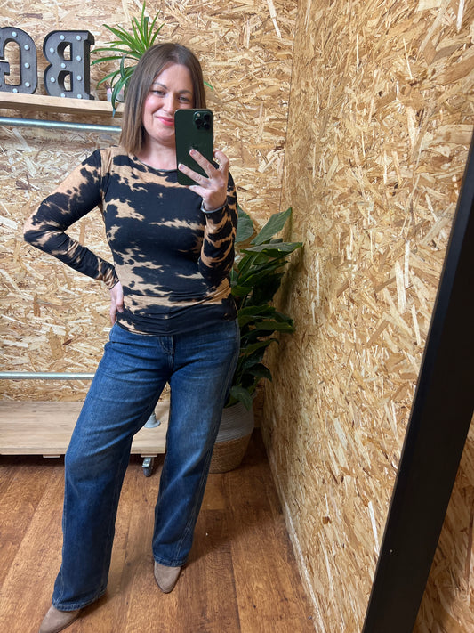 Abstract Print Cashmere Mix Top