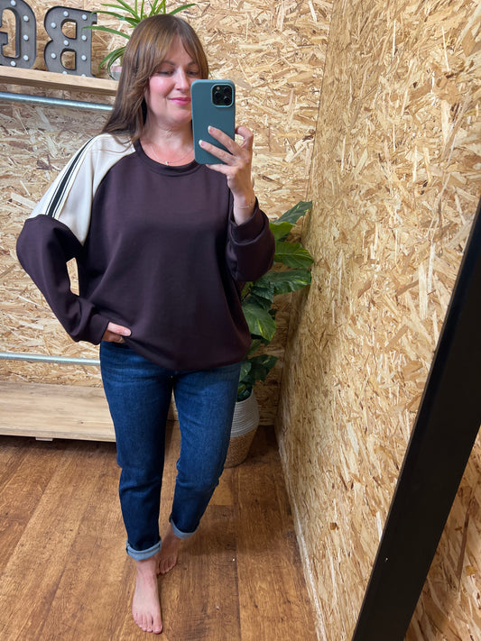 Stripe Trim Sweatshirt