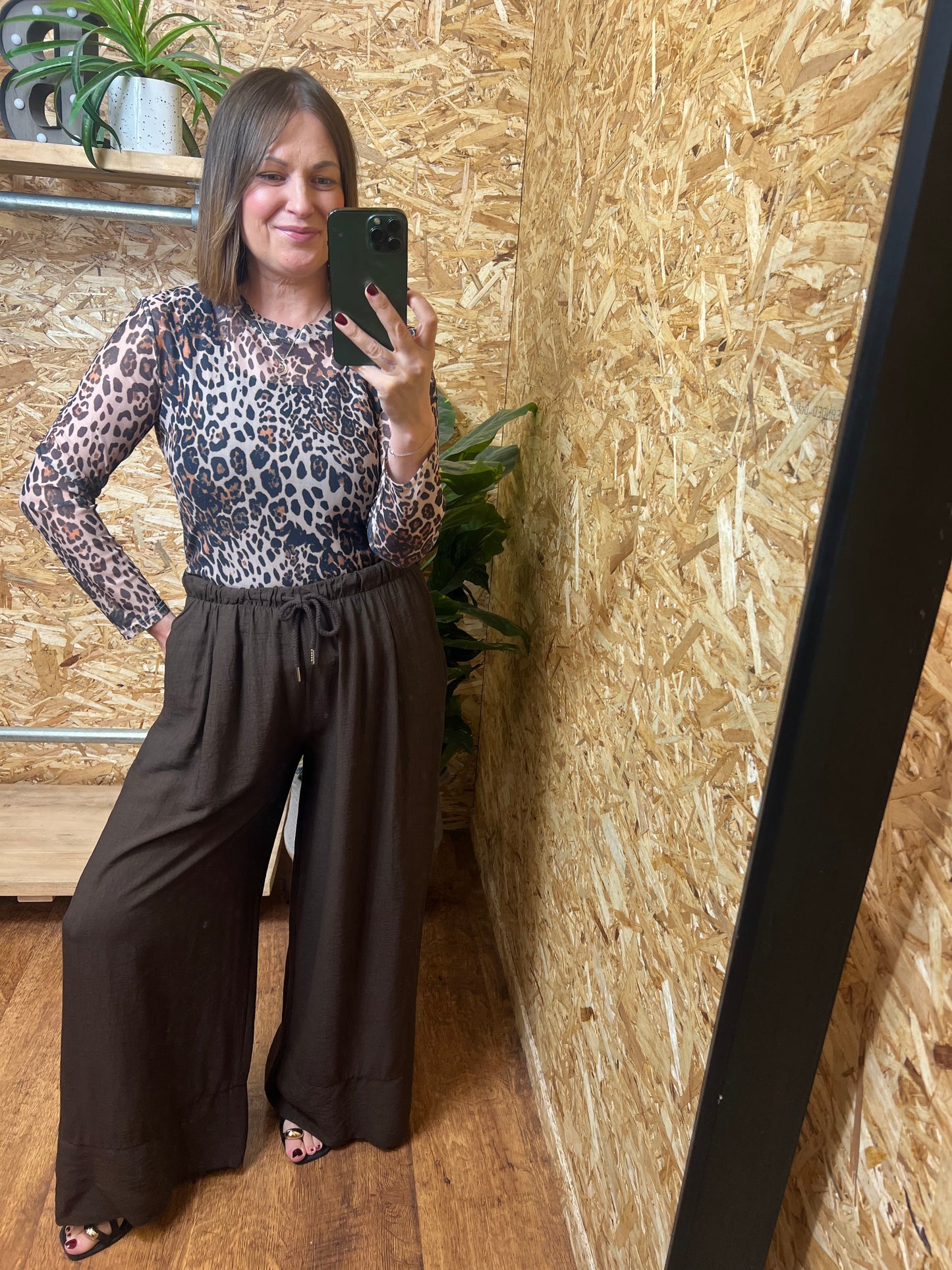 Animal Print Mesh Top