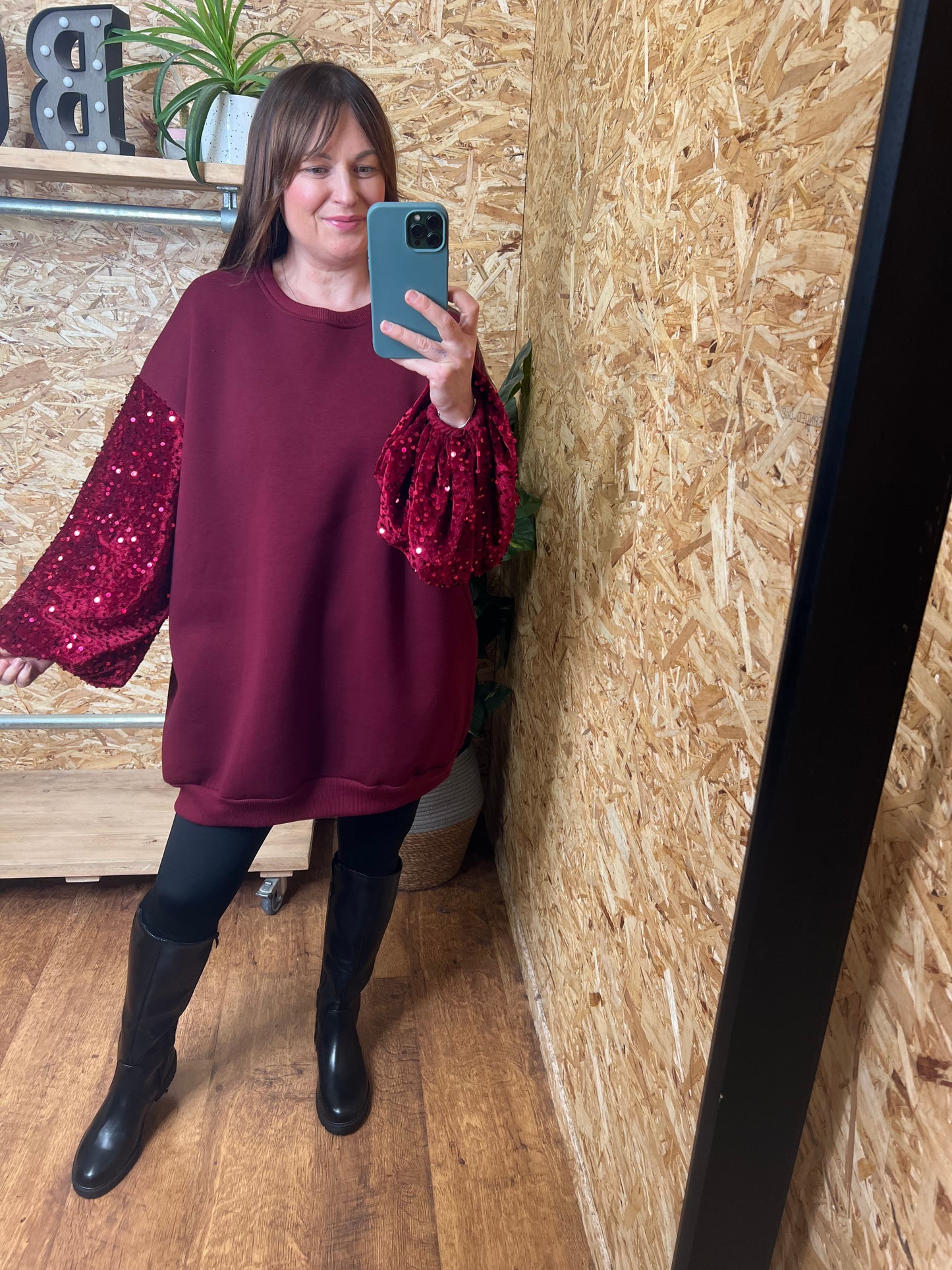 Sequin Sleeve Sweater/Dress