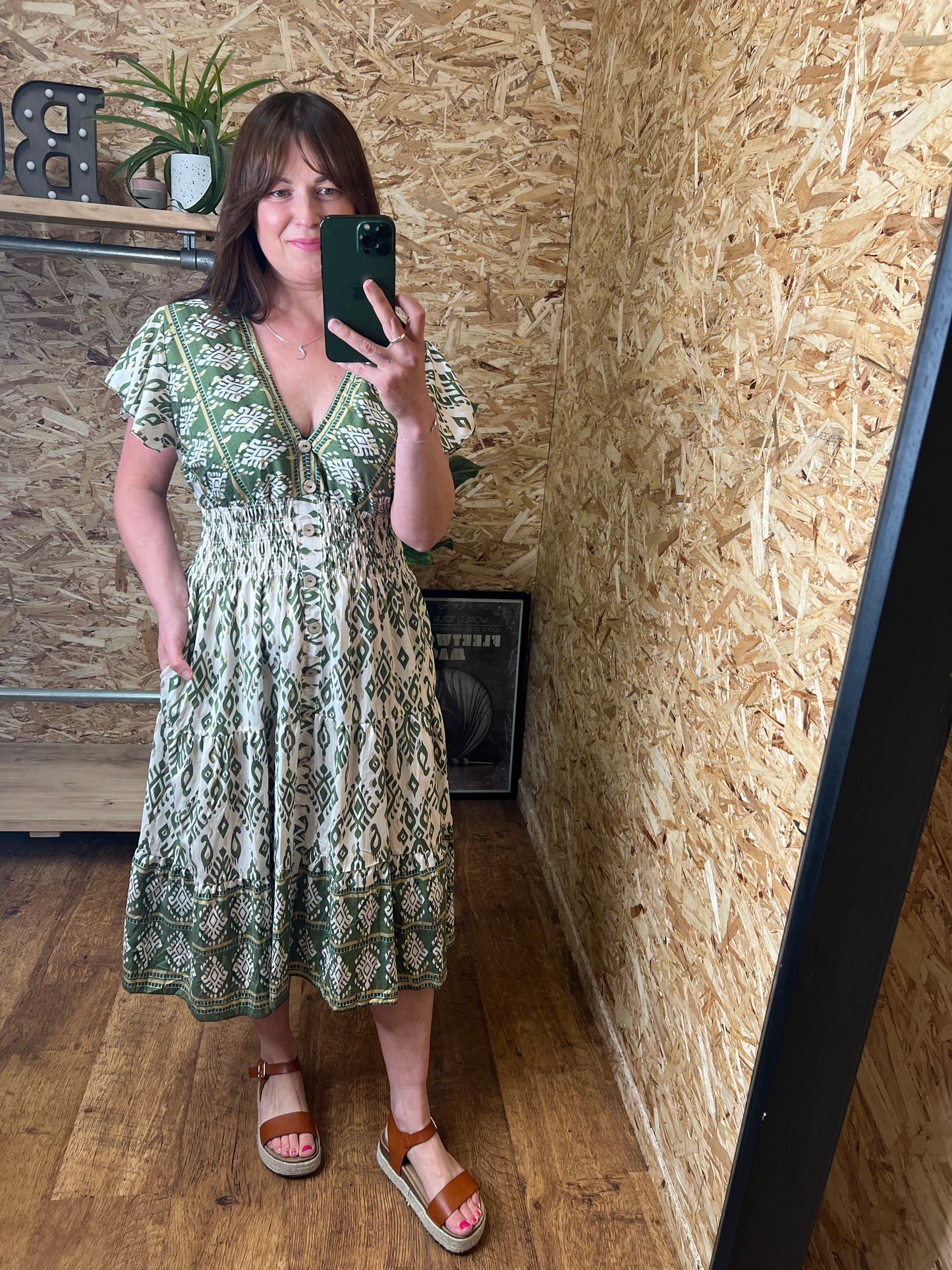 Aztec Print Midi Dress