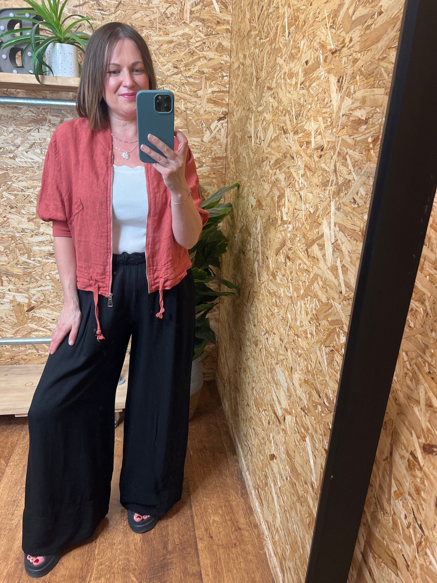 Linen Bomber Jacket