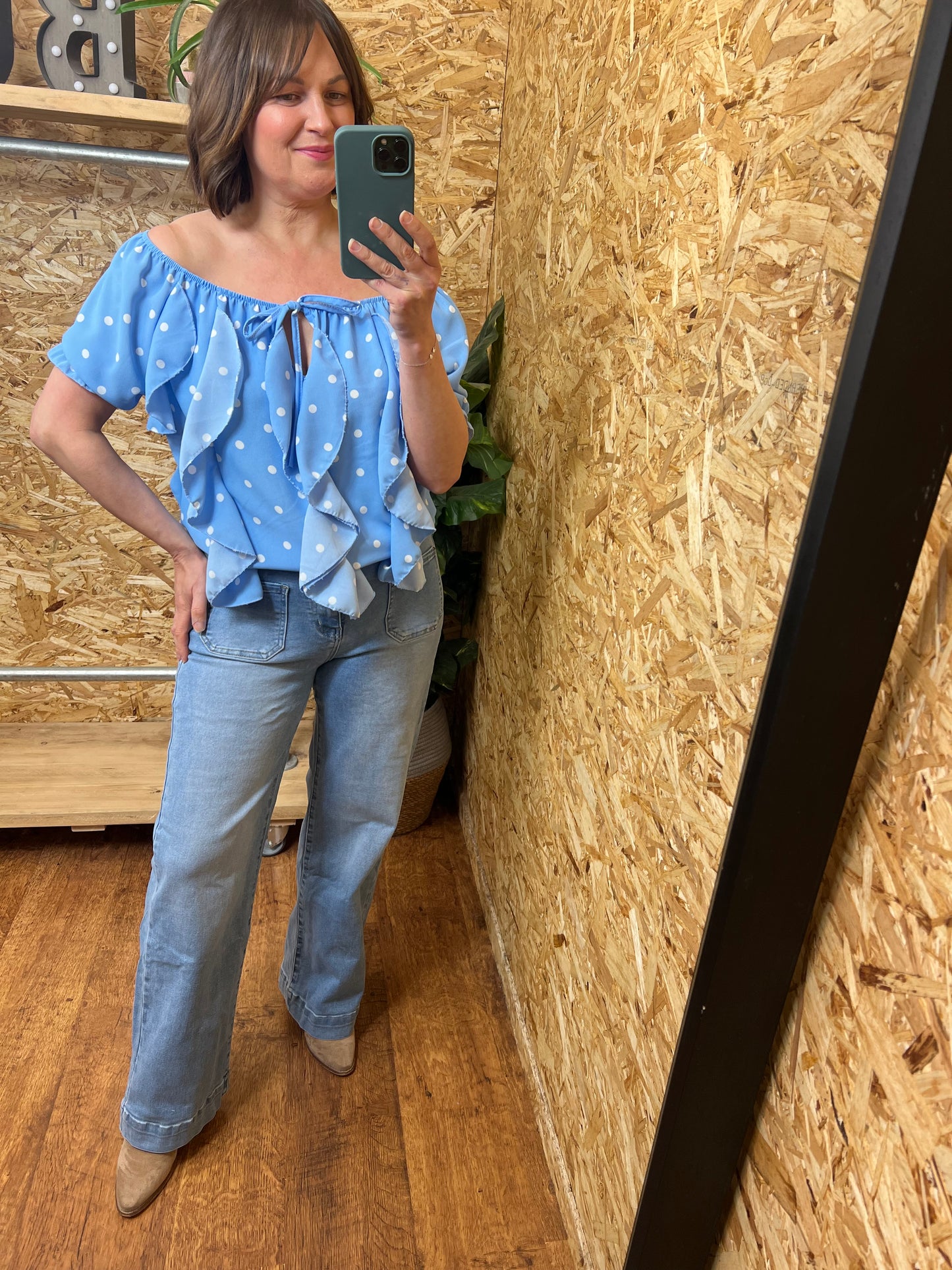 Polka Dot Bardot Top